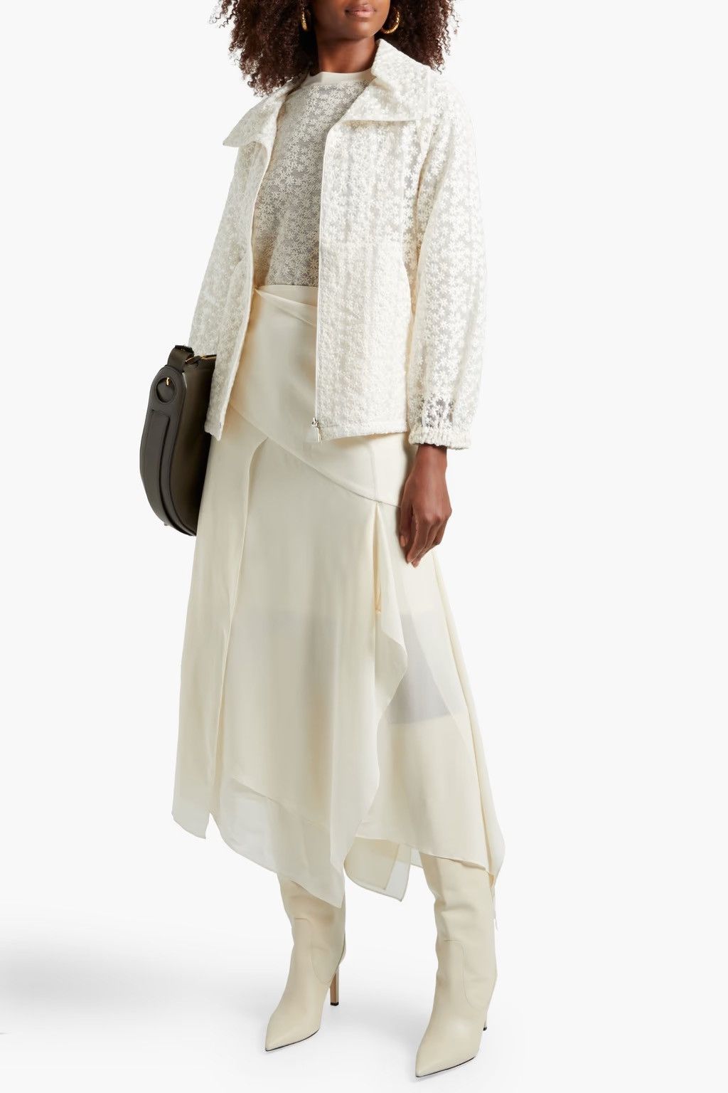 Akris AKRIS Clelia Embroidered organza jacket Ivory Size US 8 Size M / US 6-8 / IT 42-44 - 1 Thumbnail