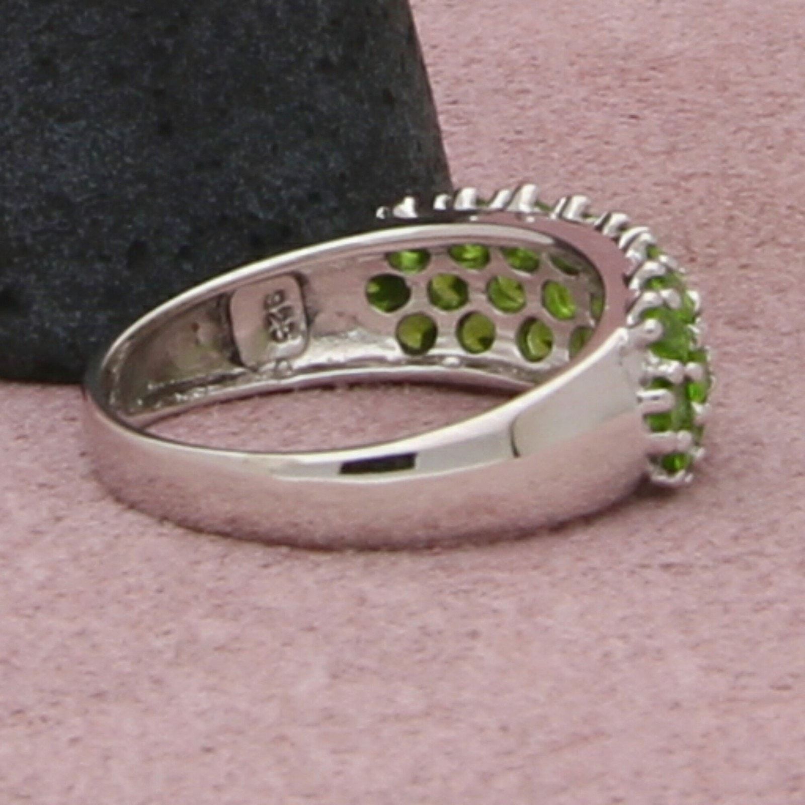 Sterling Silver sterling silver pave green cz ring size 7.75 Size ONE SIZE - 3 Thumbnail