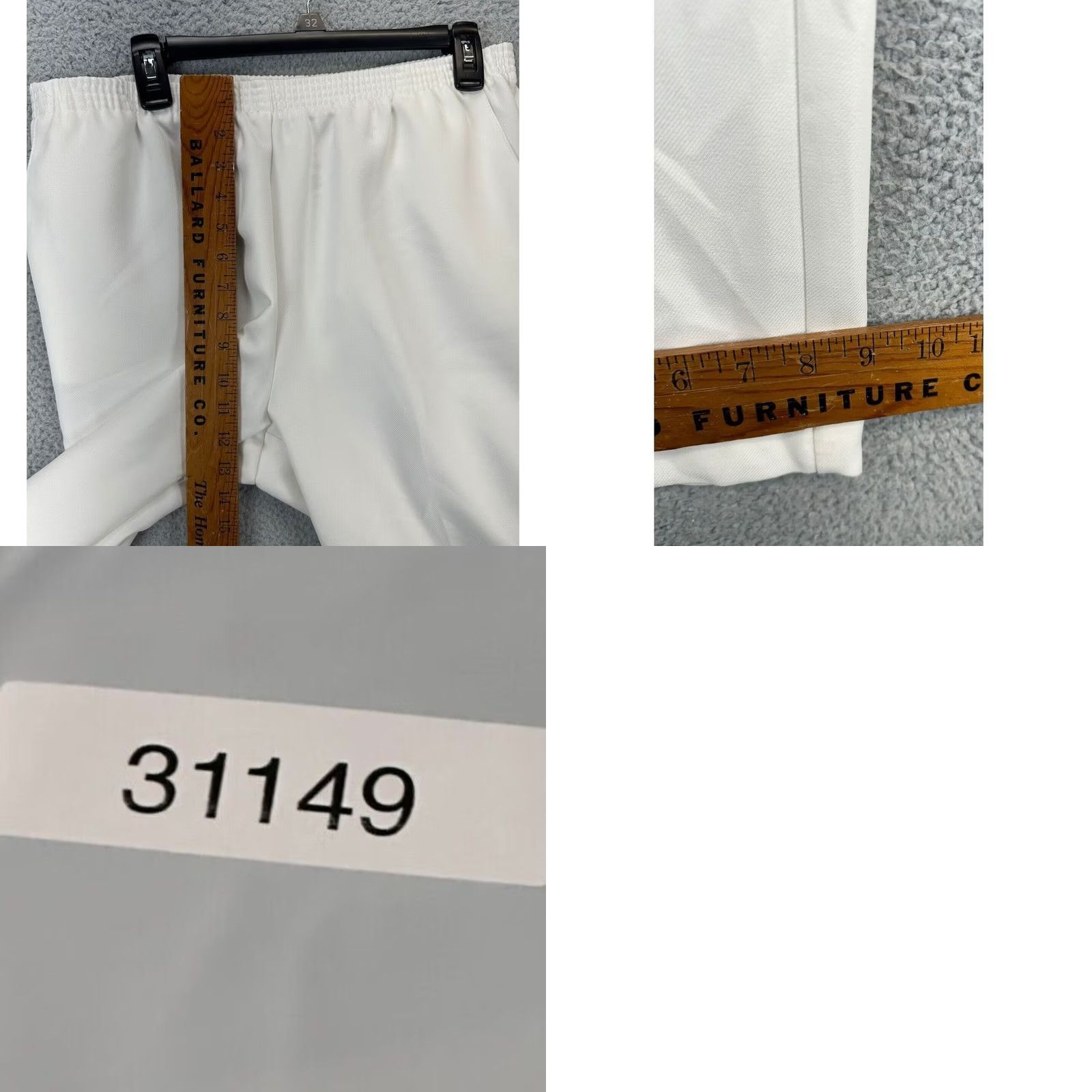 Vintage Alfred Dunner Pants Womens 12 White Wide-Leg Elastic Waist Pull On High-Rise NEW Size 34" / US 12 / IT 48 - 8 Thumbnail