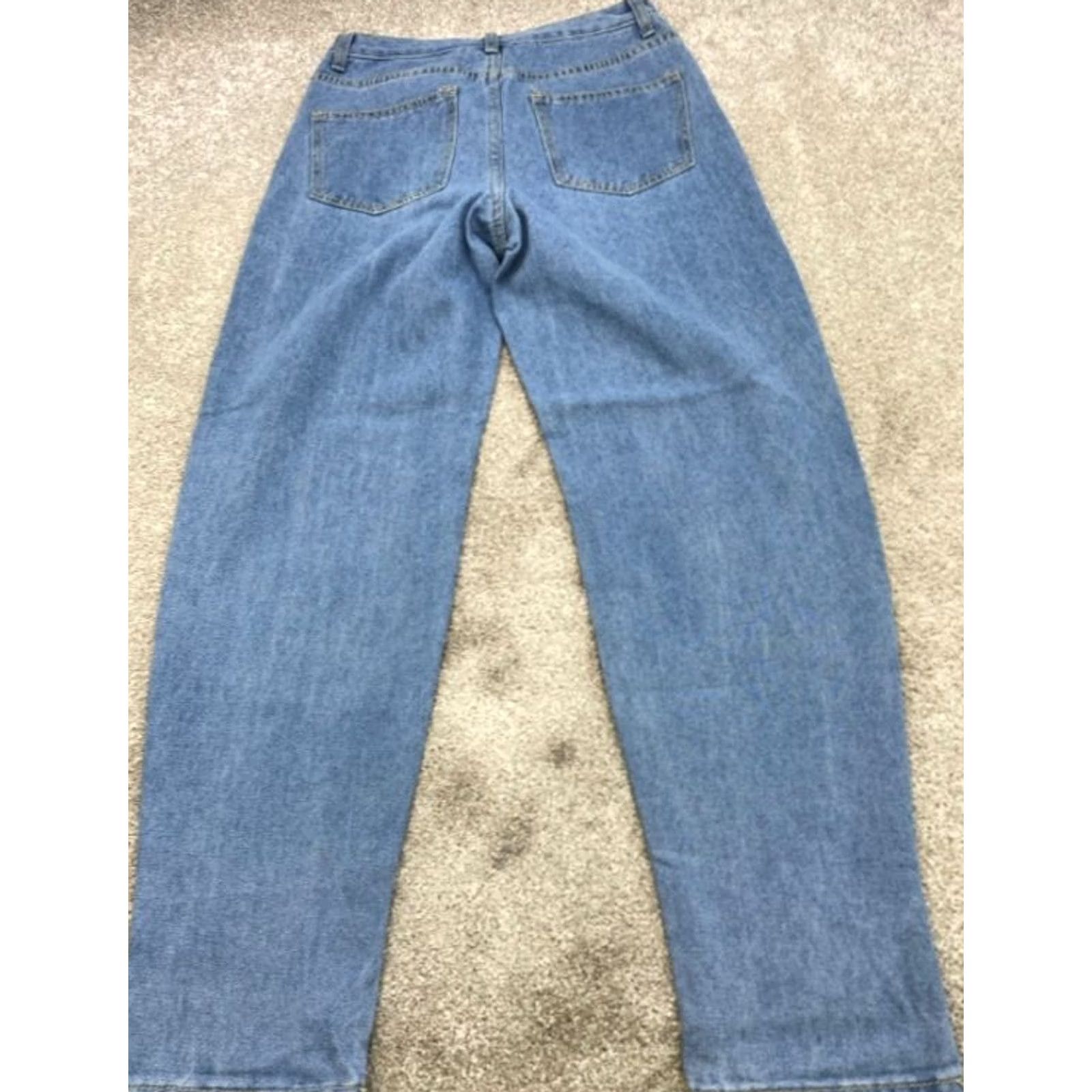 PrettyLittleThing NWT Pretty Little Things Jeans Turnup Mom Women's 8 Blue Denim 28 Inseam 30" 5-Pocket Rise 12.5" Cotton Spandex Regular 5746 Size 30" / US 8 / IT 44 - 7 Thumbnail