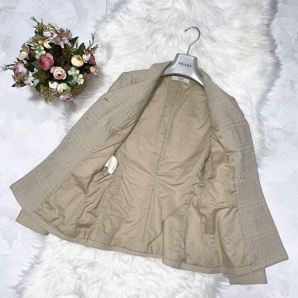 Prada Prada 3D Art Design 4B Tailored Jacket 42 Beige PRADA Size M / US 6-8 / IT 42-44 - 9 Thumbnail