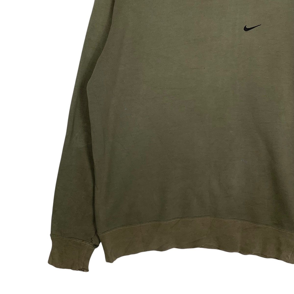 Nike NIKE Embroidery Small Swoosh Logo Green Sweatshirt #1464-C66 Size US M / EU 48-50 / 2 - 3 Thumbnail