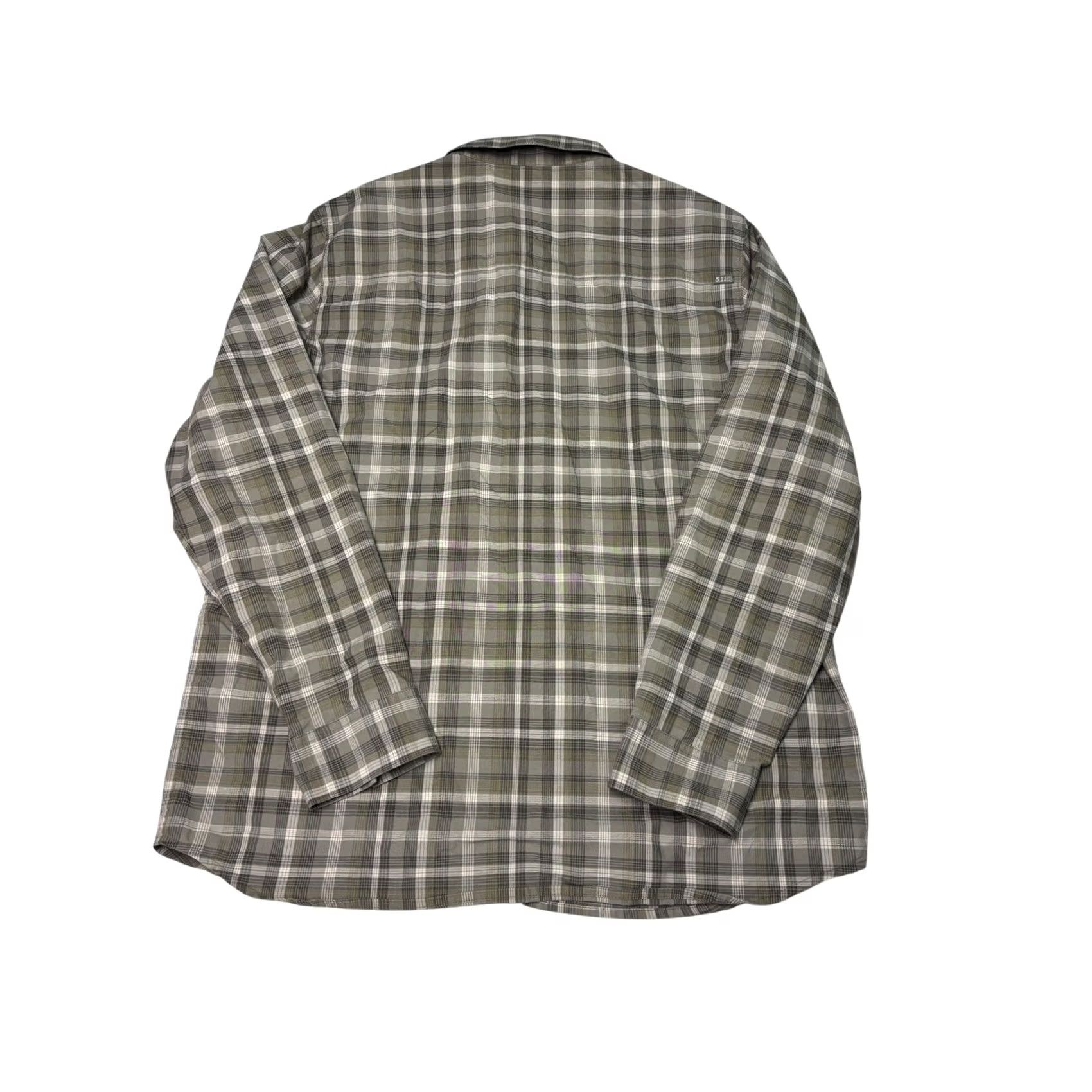 Vintage 5.11 Tactical Shirt Mens Large Long Sleeve Plaid Button Down Olive Green Tan Size US L / EU 52-54 / 3 - 6 Thumbnail