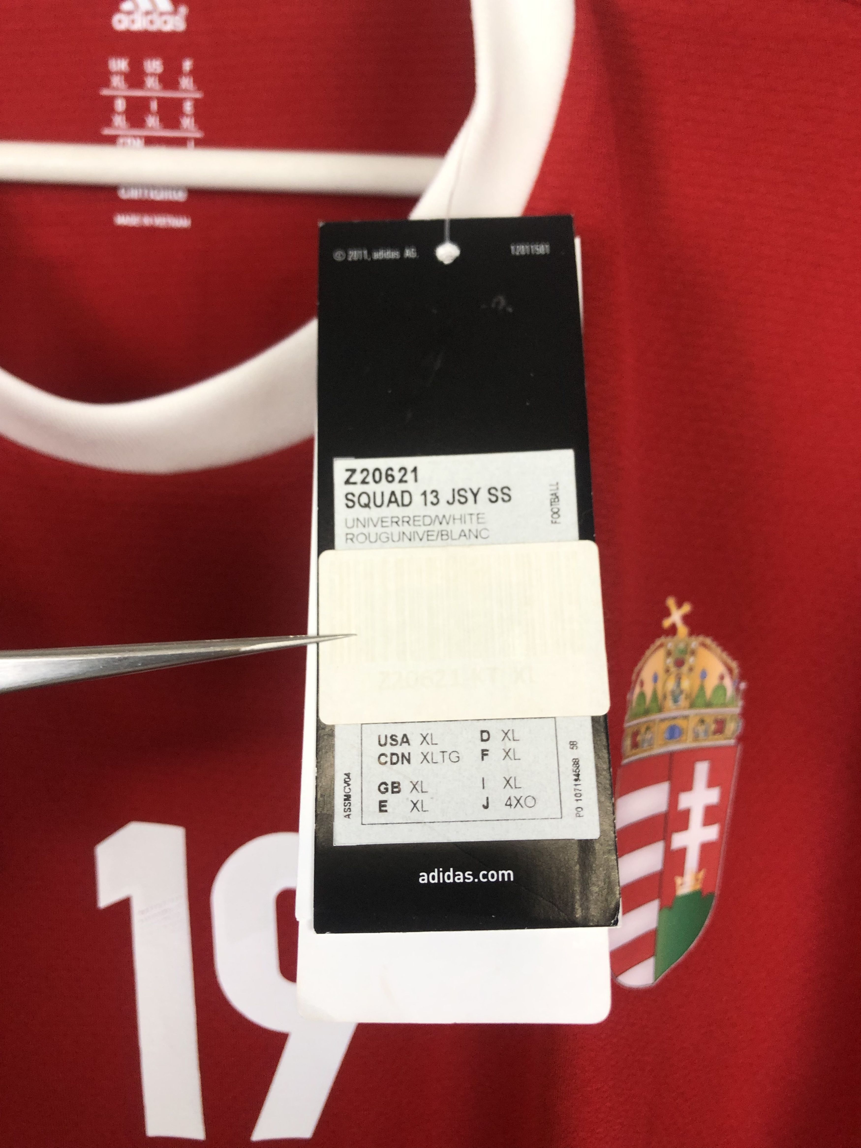 Adidas Hungary football shirt 2012 #19 Koltai Jersey New Rare Size US XL / EU 56 / 4 - 15 Thumbnail