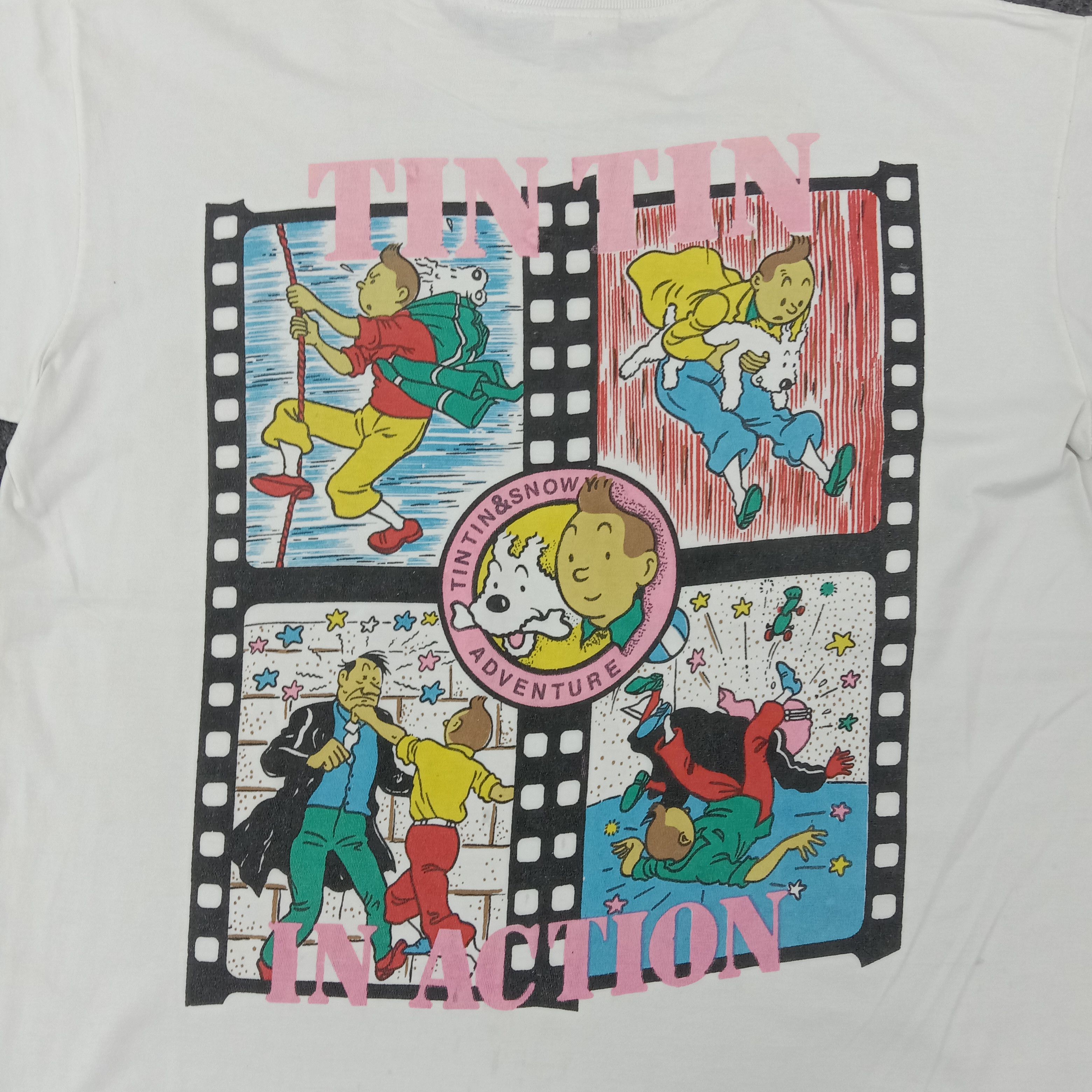 Vintage Adventure of Tintin American Cartoon Tshirt C267N50 Size US L / EU 52-54 / 3 - 2 Thumbnail
