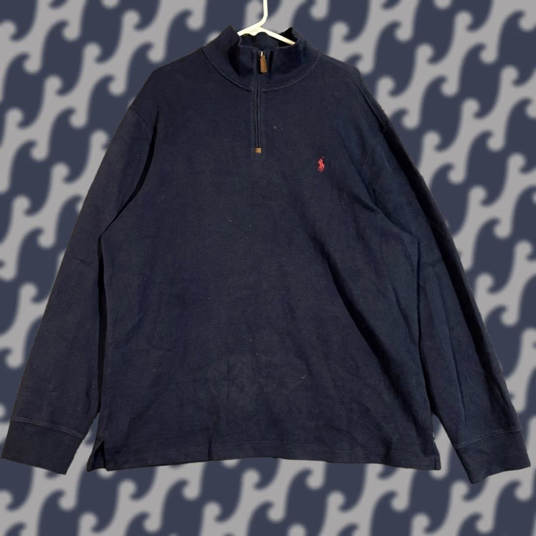 Polo Ralph Lauren Polo Ralph Lauren Sweatshirt Men's XXL Navy 1/4 Zip Pullover Red Pony Logo Size US XXL / EU 58 / 5 - 1 Thumbnail