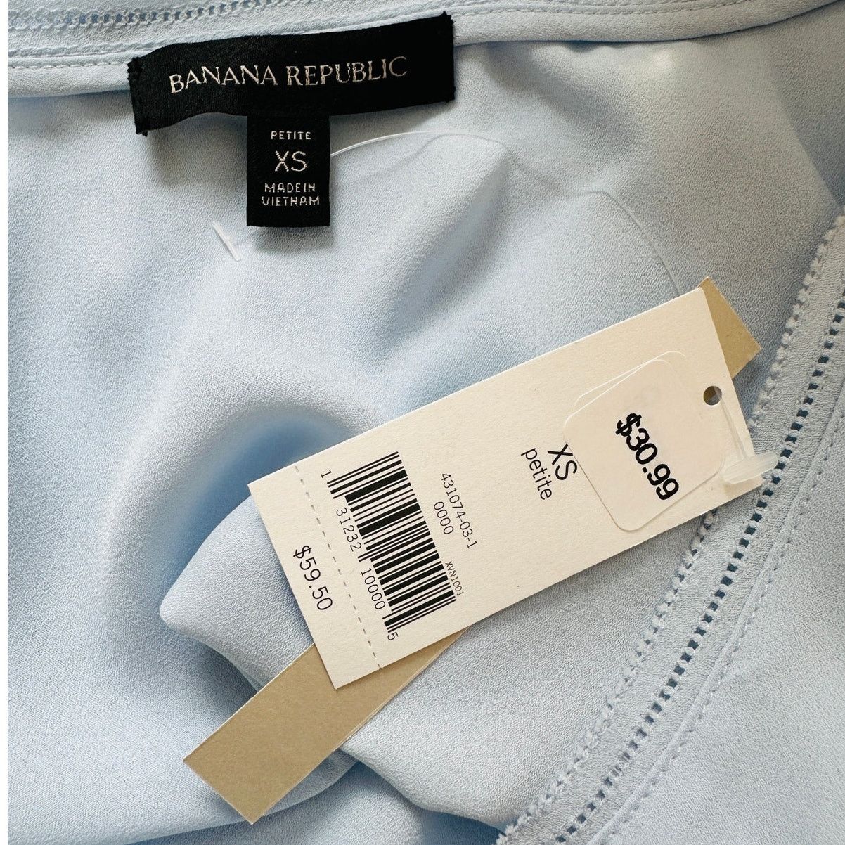 Banana Republic NWT Banana Republic Blue Picot Trim Semi Sheer Tank Top XSP Size XS / US 0-2 / IT 36-38 - 6 Thumbnail