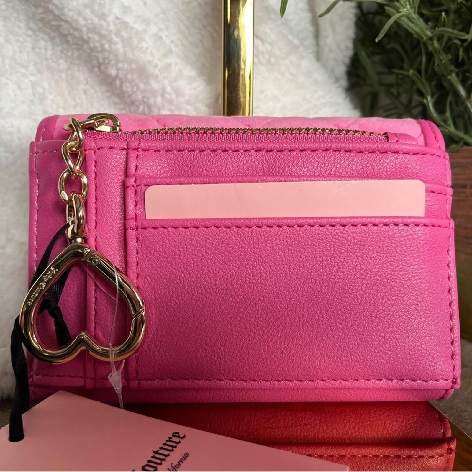 Juicy Couture Jeans Juicy Couture Pink Velvet Royal Double Sided Trifold Wallet Size ONE SIZE - 2 Thumbnail