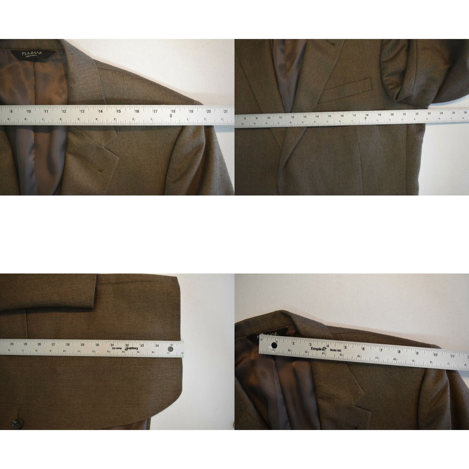 Jos. A. Bank Jos A Bank Herringbone Silk Camel Hair Blend Sport Coat Mens XL 44 Chest 46 Size US S / EU 44-46 / 1 - 8 Thumbnail