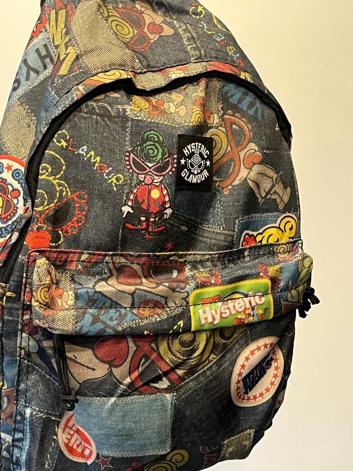 Comme des Garcons ARCHIVE Hysteric Glamour Patchwork Denim Printed Backpack  | Grailed