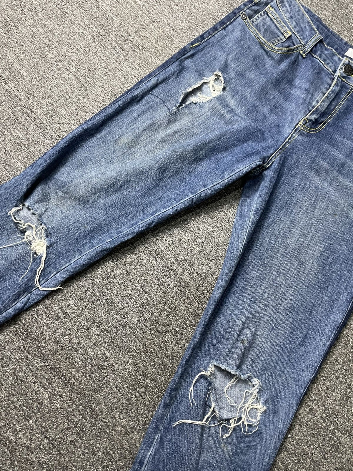 Japanese Brand × Vintage PIN&FIT Superior Quality Distressed Ripped Jeans (134) Size US 32 / EU 48 - 6 Thumbnail