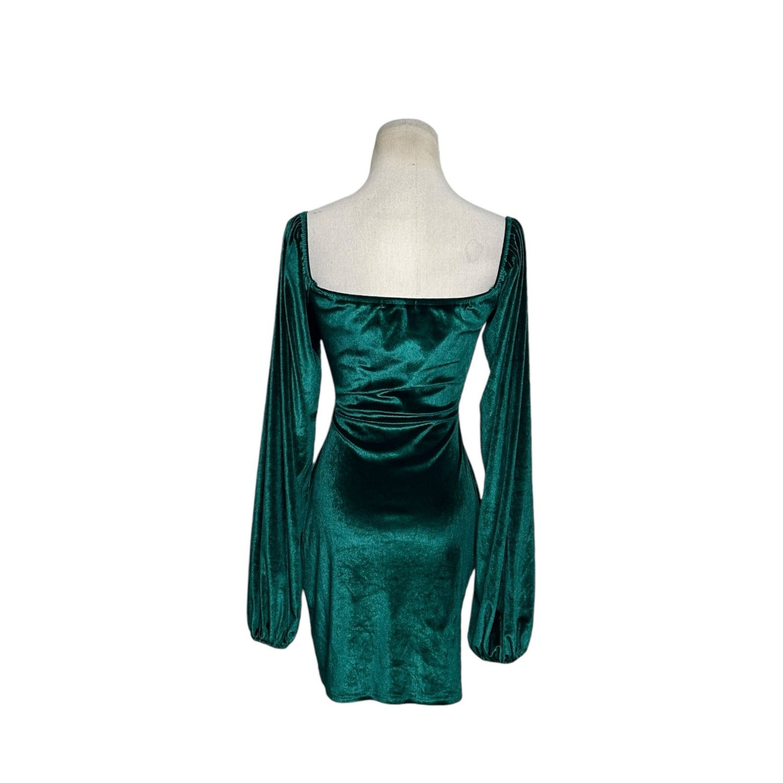Shein Shein green velour front cut out mini dress size Small Size S / US 4 / IT 40 - 8 Thumbnail