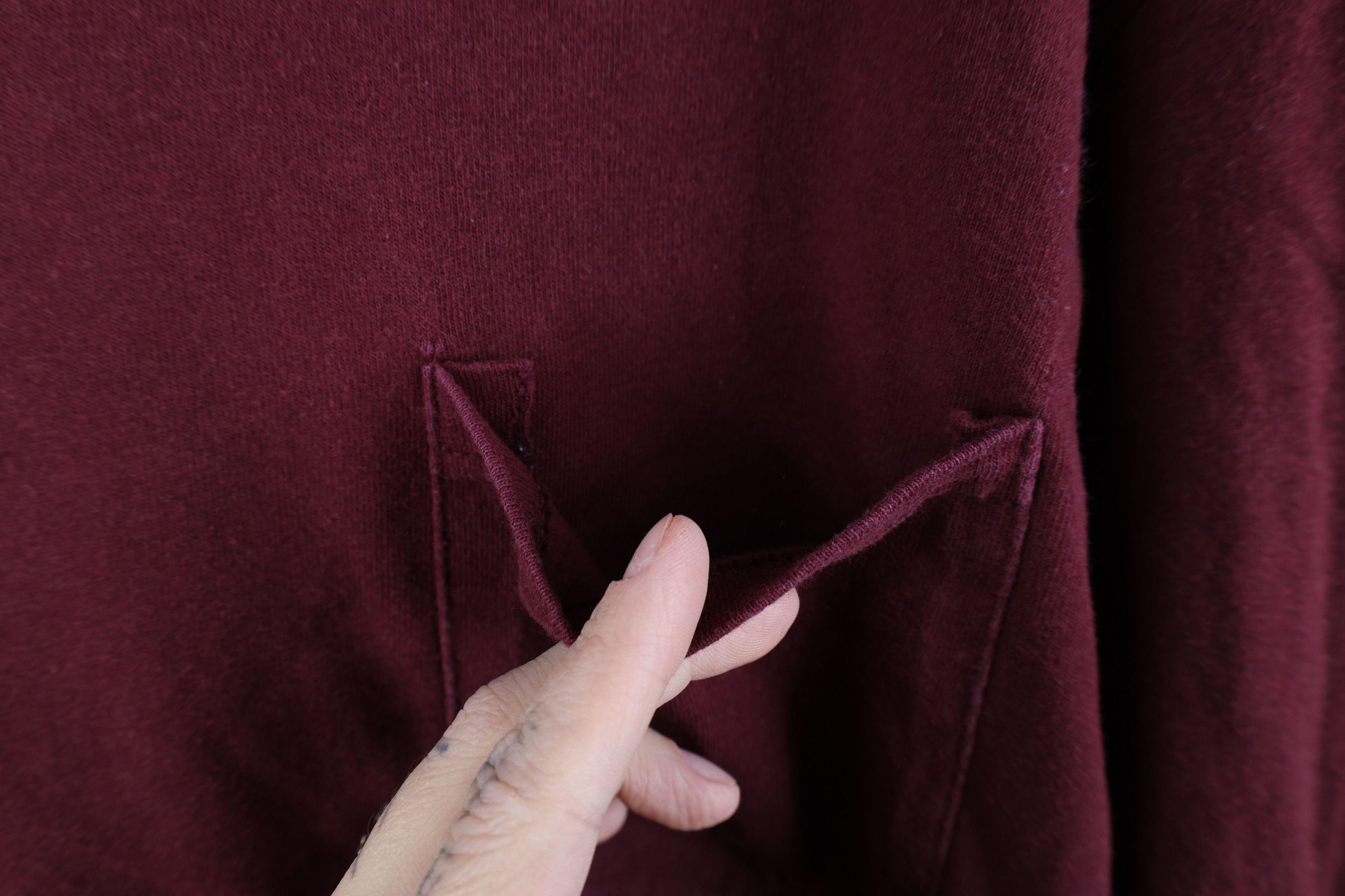 Vintage Vintage 90s Streetwear Cotton Long Sleeve T-Shirt Burgundy Size US XL / EU 56 / 4 - 4 Thumbnail