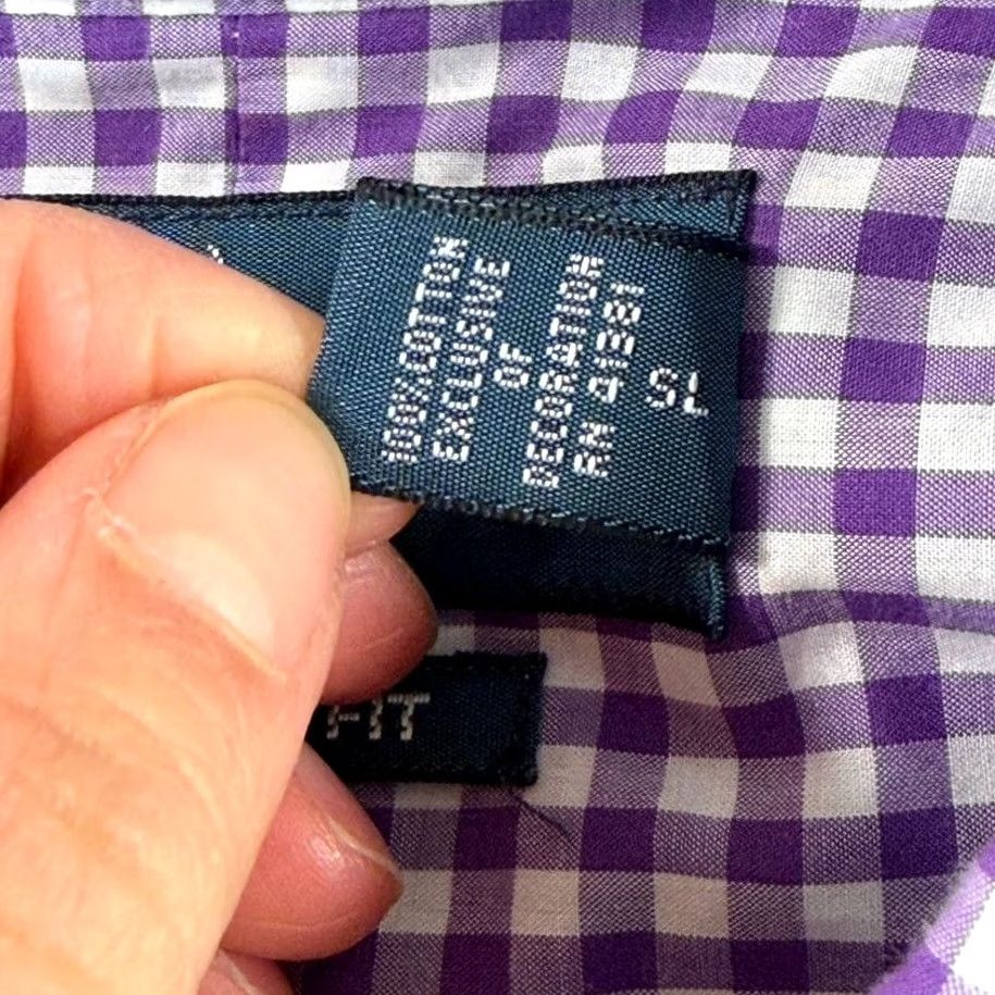 Polo Ralph Lauren VINTAGE Polo Ralph Lauren Oxford Shirt Purple Gingham Check Men 3XLT Tall Classic Pony Size US XXL / EU 58 / 5 - 7 Thumbnail