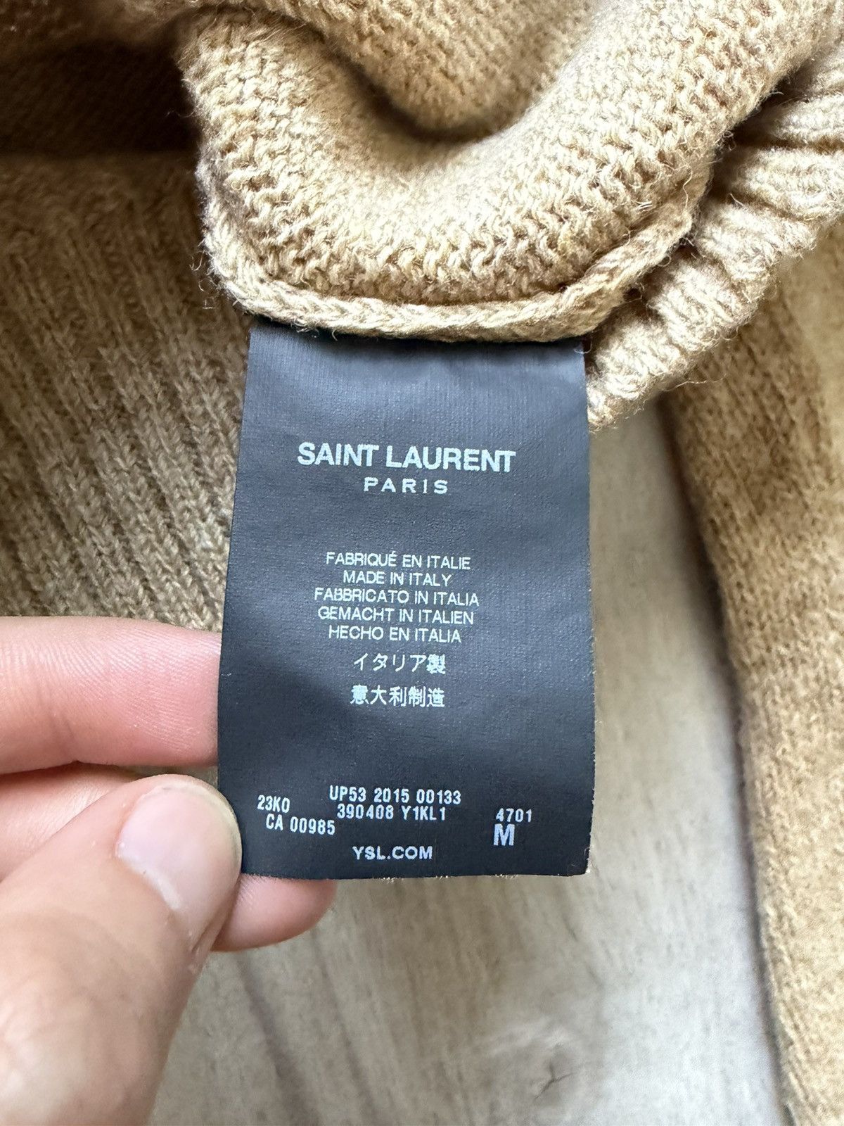 Saint Laurent Paris Saint Laurent Hedi Camel Wool Pullover Knit Sweater Size US M / EU 48-50 / 2 - 4 Thumbnail
