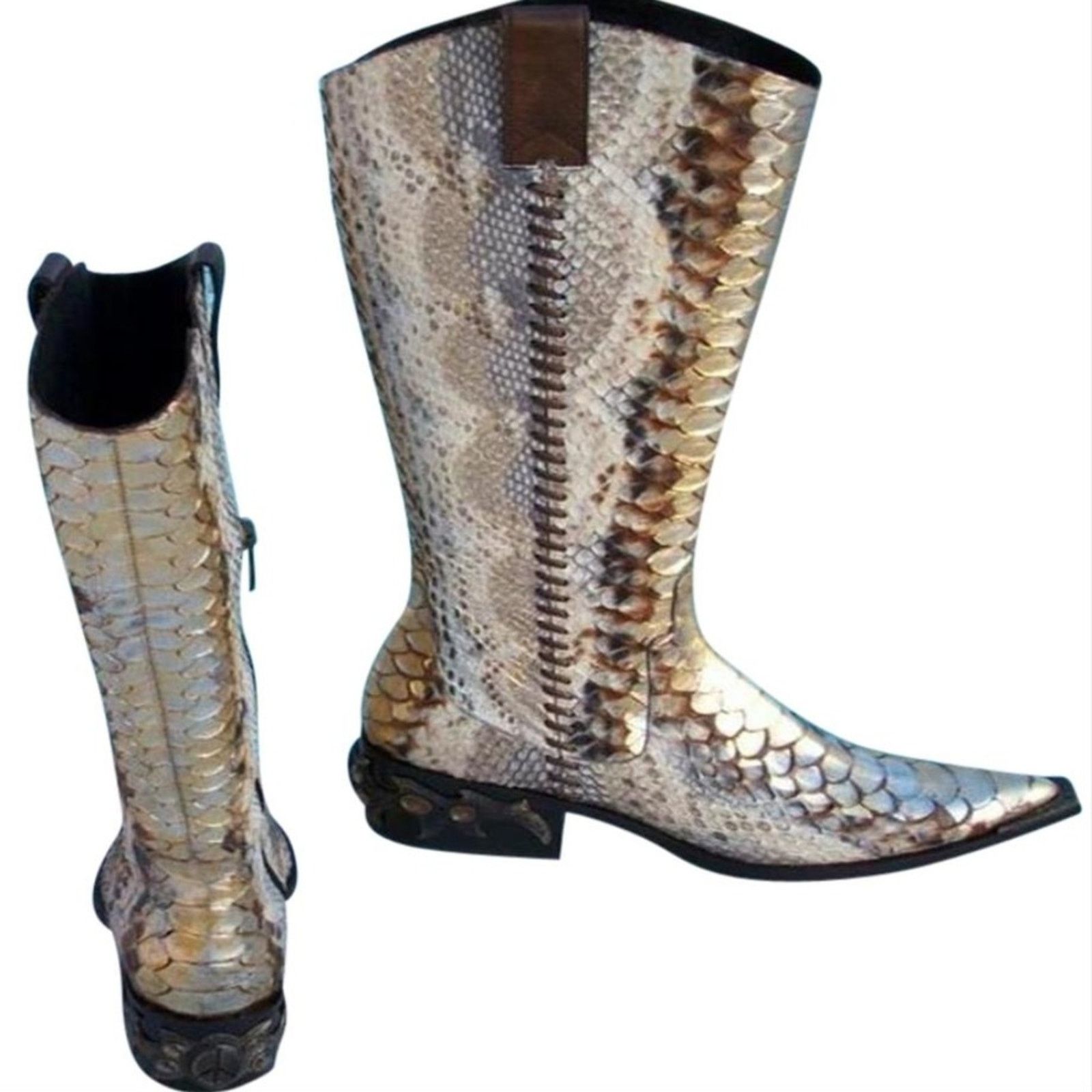 Donald Pliner Donald Pliner Hand Painted Python Metalic Leather Boot $1500 Size US 5 / IT 35 - 4 Thumbnail