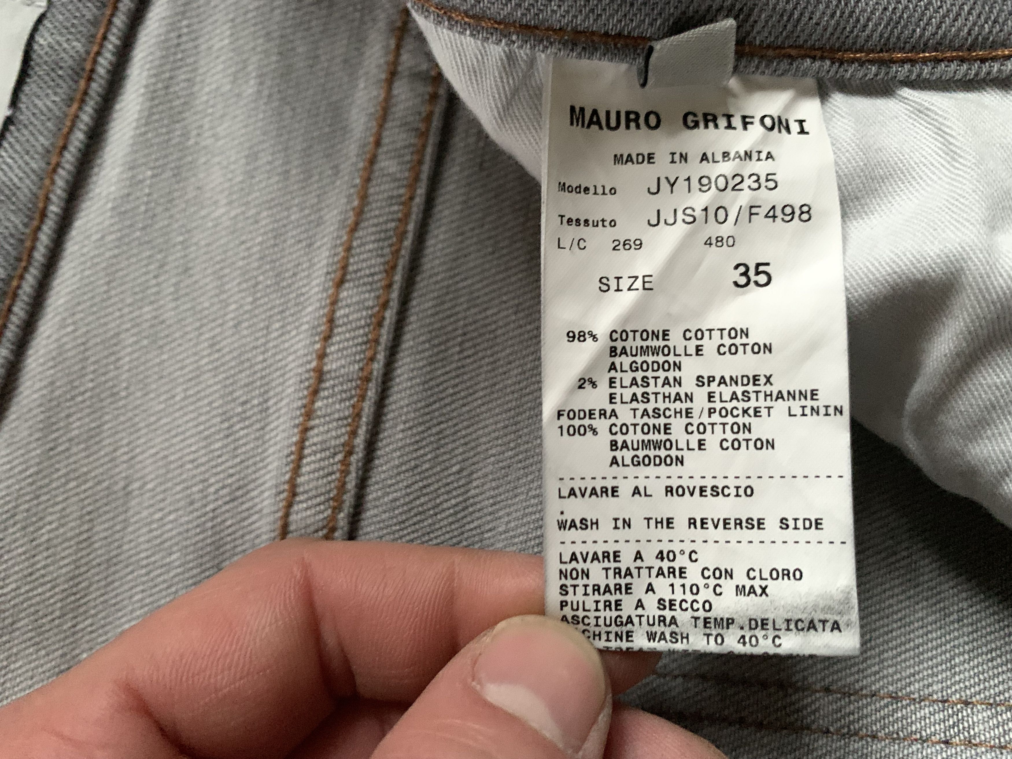 Grifoni Mauro Grifoni Pier Wax Grey Jeans Size US 35 - 11 Thumbnail