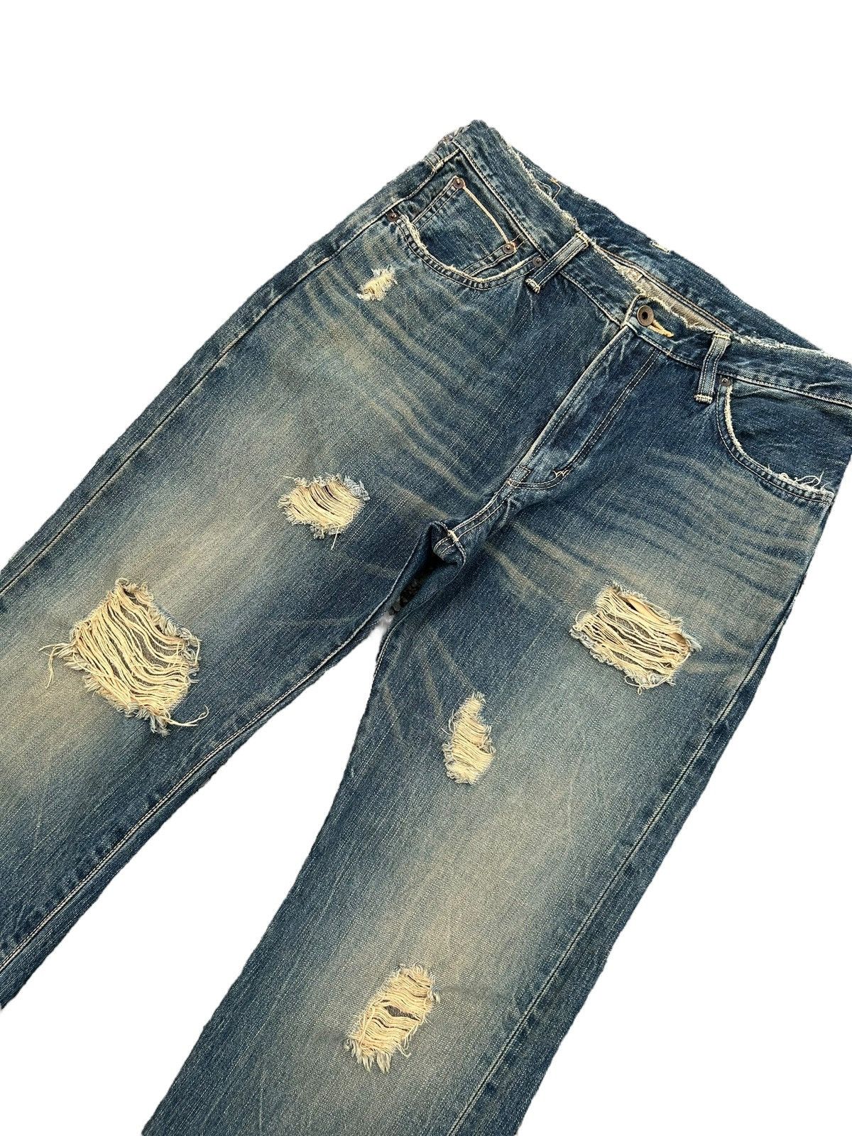 Kapital Thrashed Vintage Edwin 505 Selvedge Rusty Denim Jeans Size US 32 / EU 48 - 2 Thumbnail