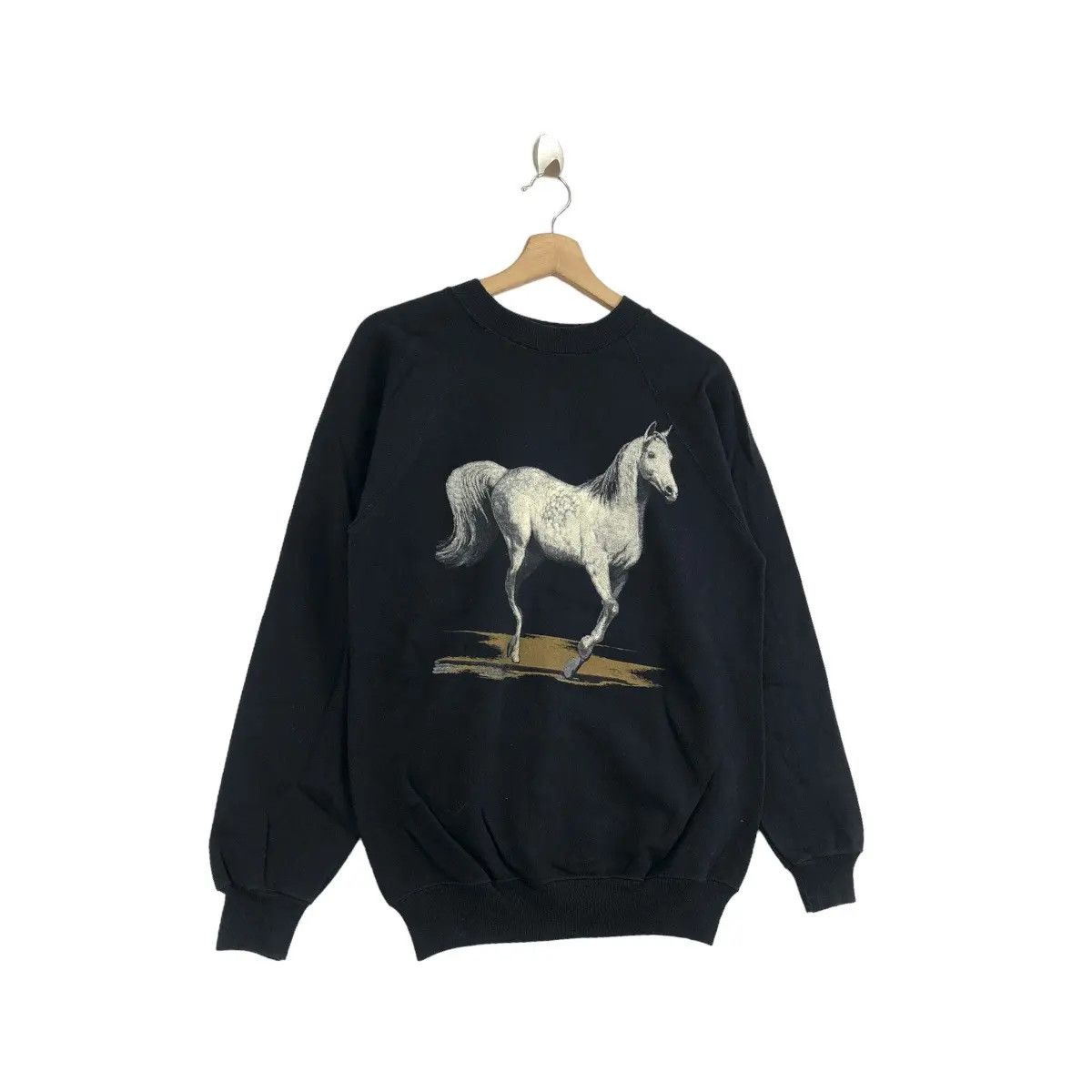 Vintage Vtg 90’ WILD HORSES ART Painting Mockup Sweatshirt Hanes Size M / US 6-8 / IT 42-44 - 4 Thumbnail