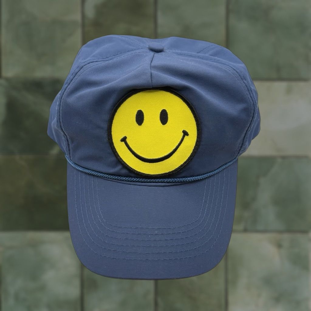 Aviator Nation Aviator Nation Hat Adults One Size Blue Smiley/ Happy Face Patch Snapback Size ONE SIZE - 1 Thumbnail