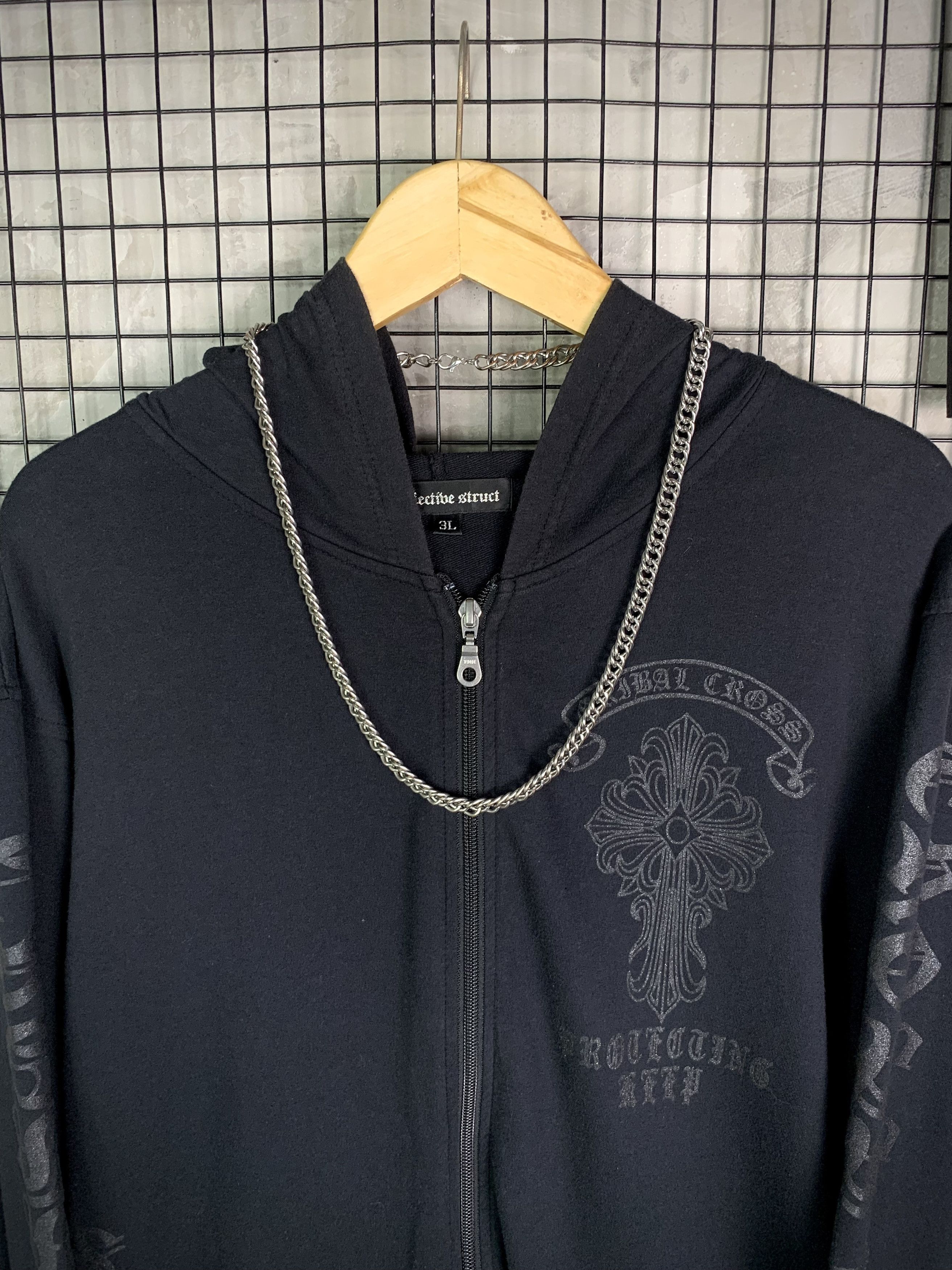 Defective Struct Y2K Defectif Struct Gothic Cross Tribal Full Zip Hoodie Size US XXL / EU 58 / 5 - 3 Thumbnail