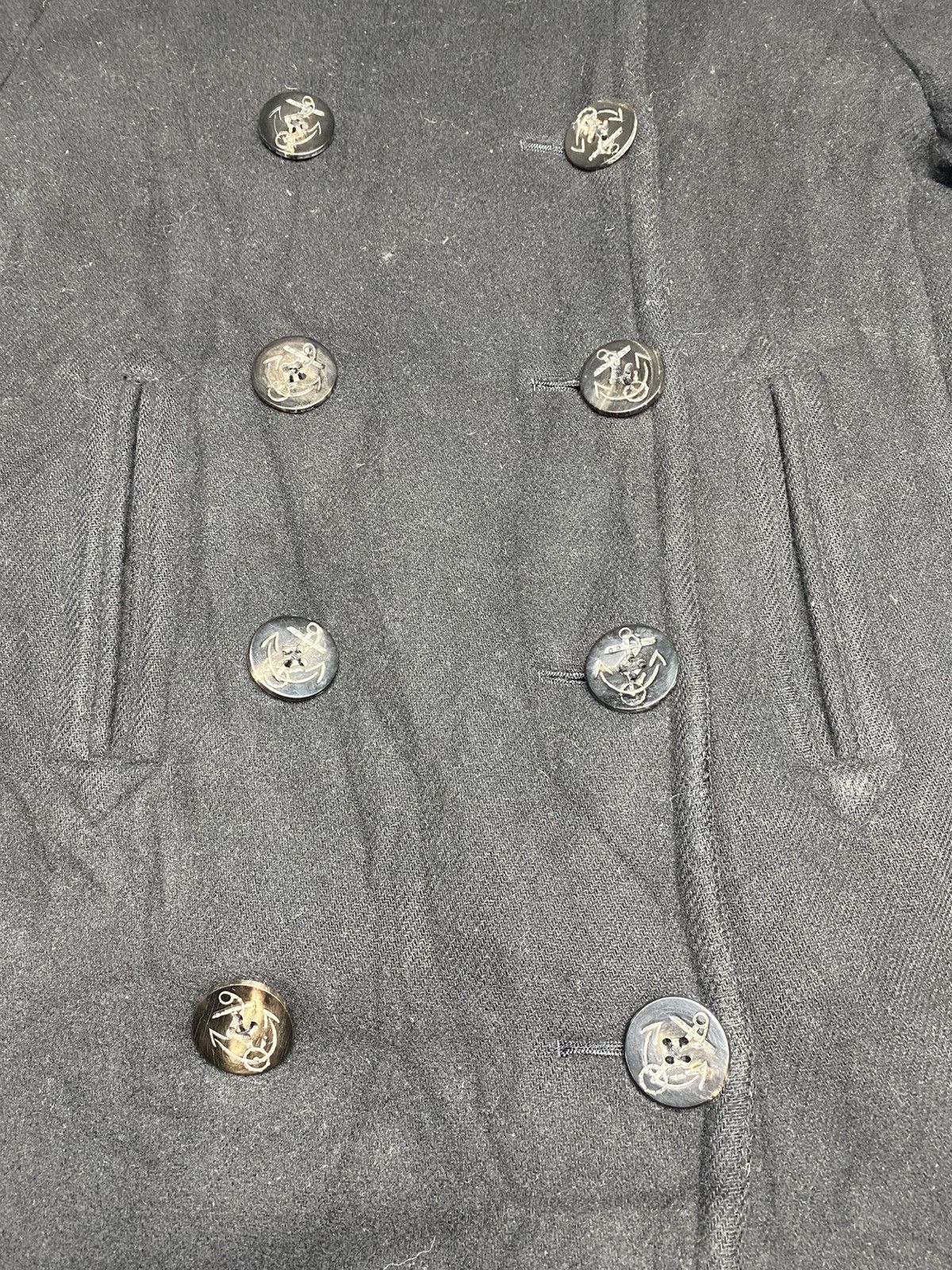 Maison Margiela × Polo Ralph Lauren × Ralph Lauren PeaCoats Ralph Lauren Double Button Black Plain Women's Size 36S - 8 Thumbnail