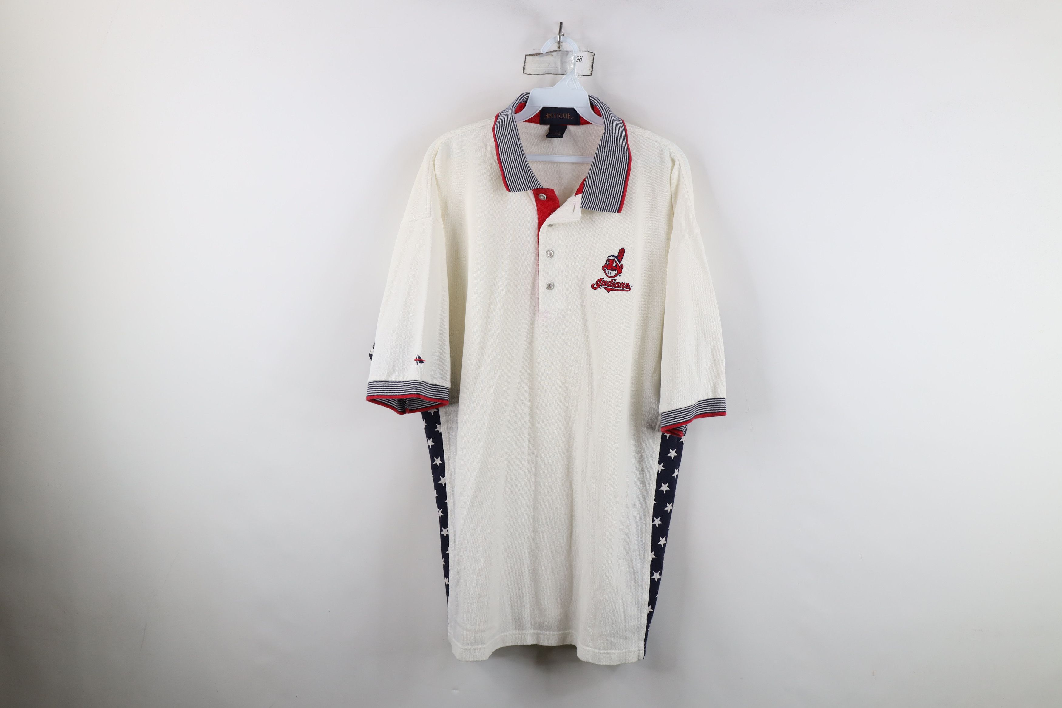 Vintage Vintage 90s Cleveland Indians Baseball USA Flag Polo Shirt Size US XL / EU 56 / 4 - 1 Thumbnail