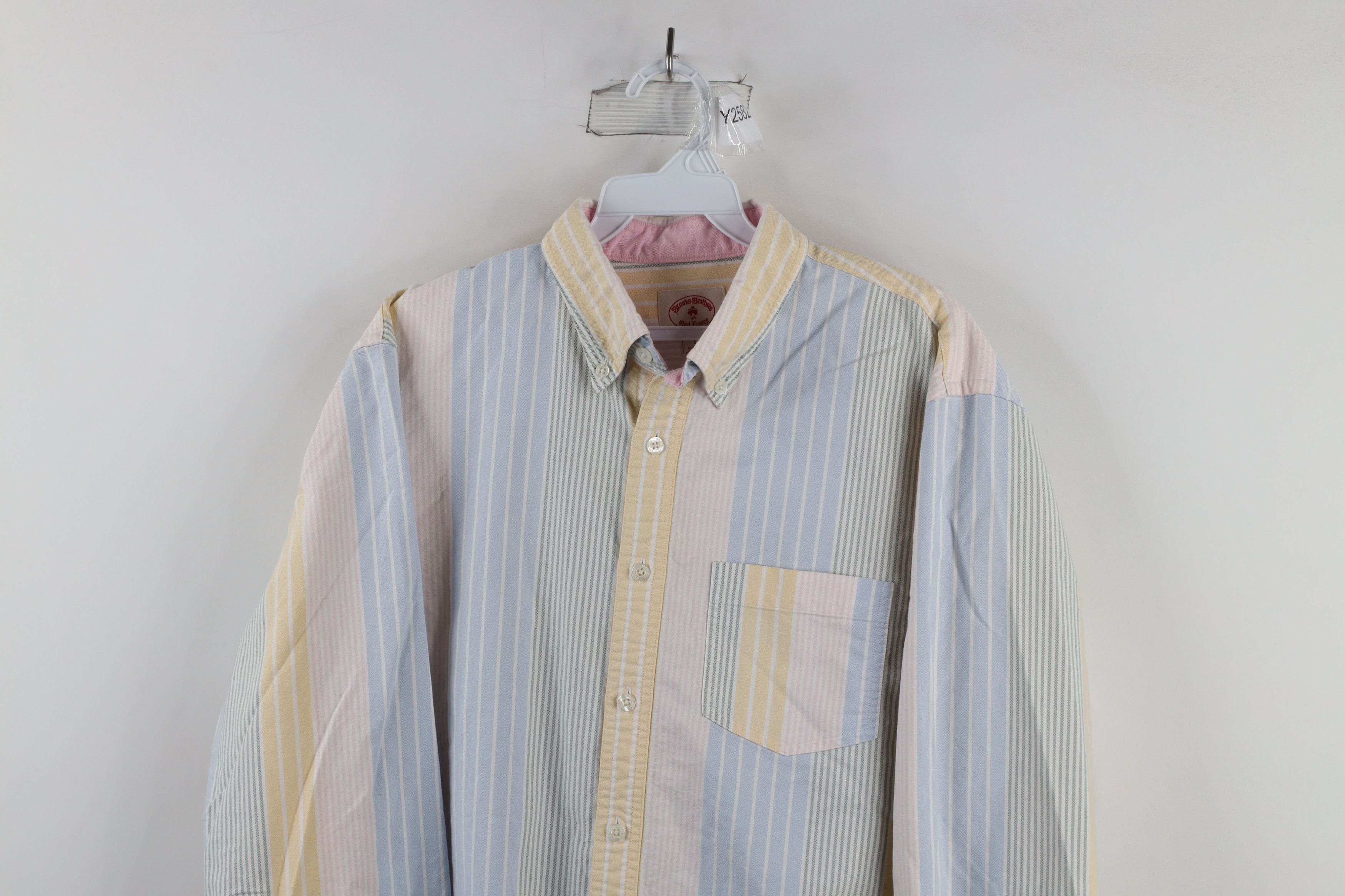 Brooks Brothers Brooks Brothers Red Fleece Pastel Striped Button Down Shirt Size US L / EU 52-54 / 3 - 2 Thumbnail