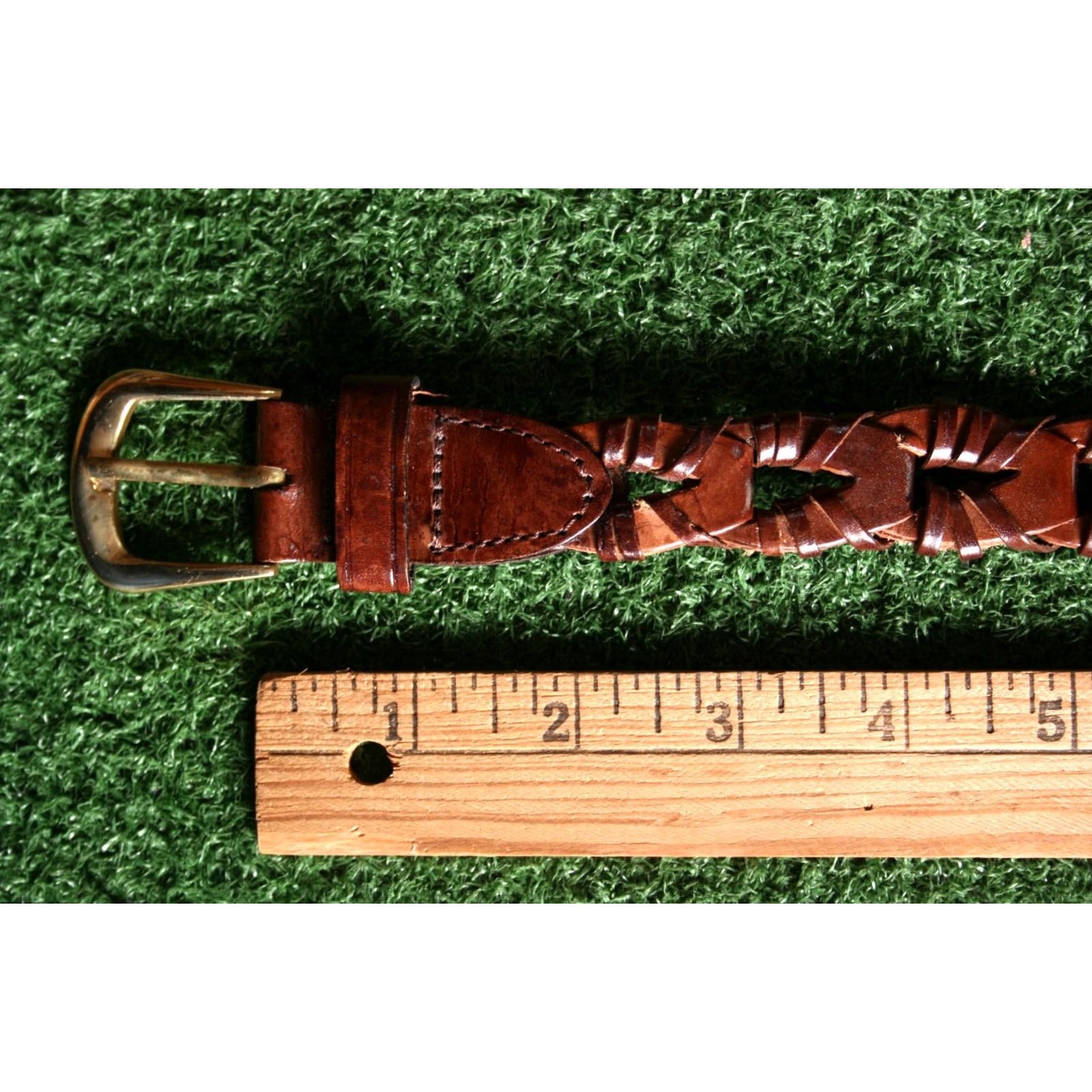 Vintage VINTAGE CAPEZIO Belt Braided Leather Brown Cognac Women's M/L Size Brown Capezio Belt Size ONE SIZE - 3 Thumbnail