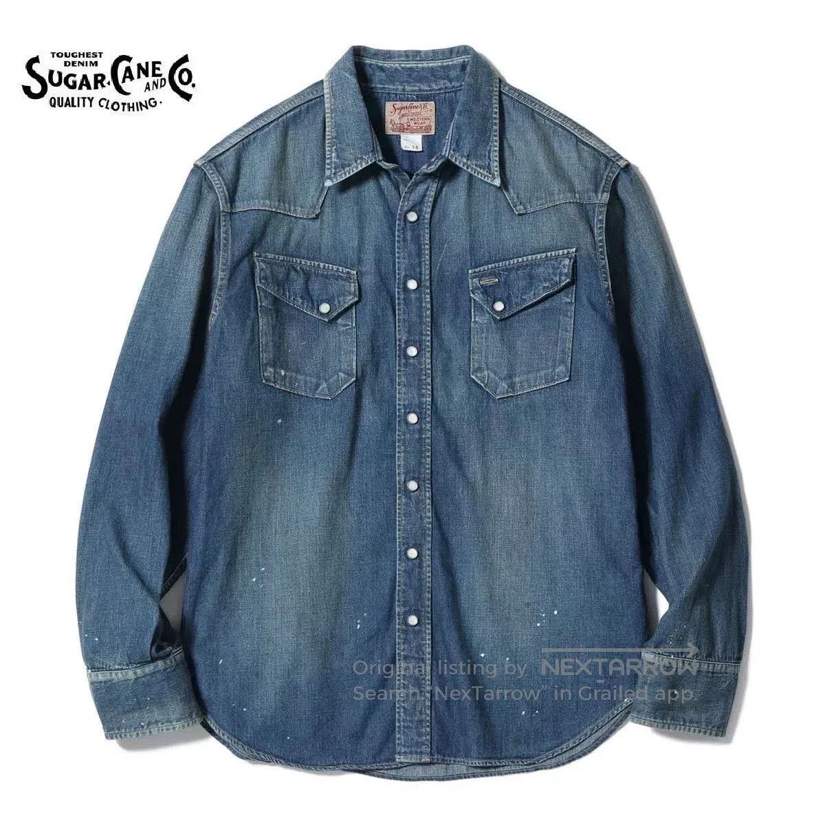 Sugar Cane Sugar Cane Classic Washed Western Denim Shirt. Size US M / EU 48-50 / 2 - 1 Thumbnail