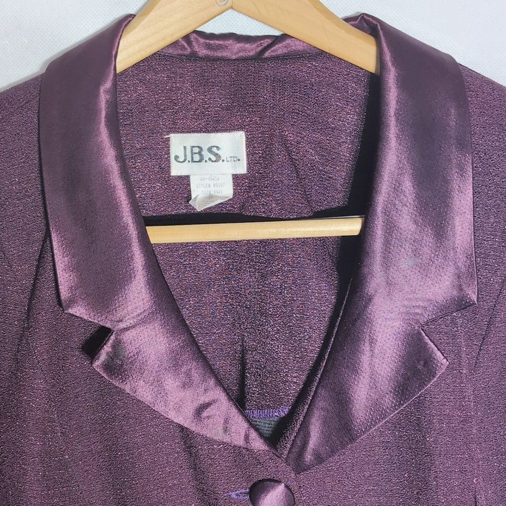 Other Vintage Sz 12 Purple Women's Jacket by J.B.S. Satin Collar Size XL / US 12-14 / IT 48-50 - 2 Thumbnail