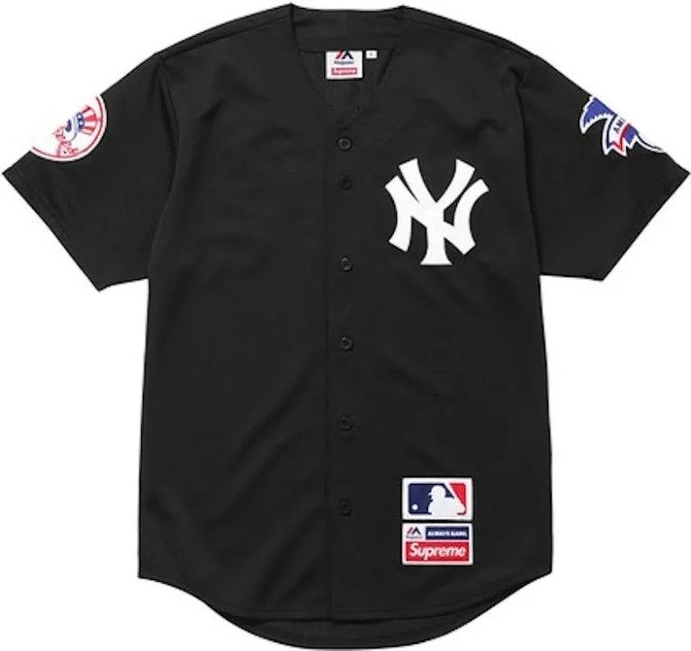 New York Yankees × Supreme Supreme Yankees Baseball Jersey Black Size US L / EU 52-54 / 3 - 1 Thumbnail