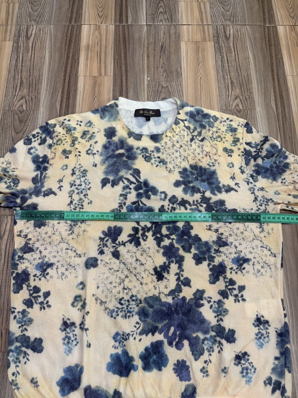 Loro Piana LORO PIANA BLUE EYES FLORAL CASHMERE SILK SWEATERS Size L / US 10 / IT 46 - 16 Thumbnail