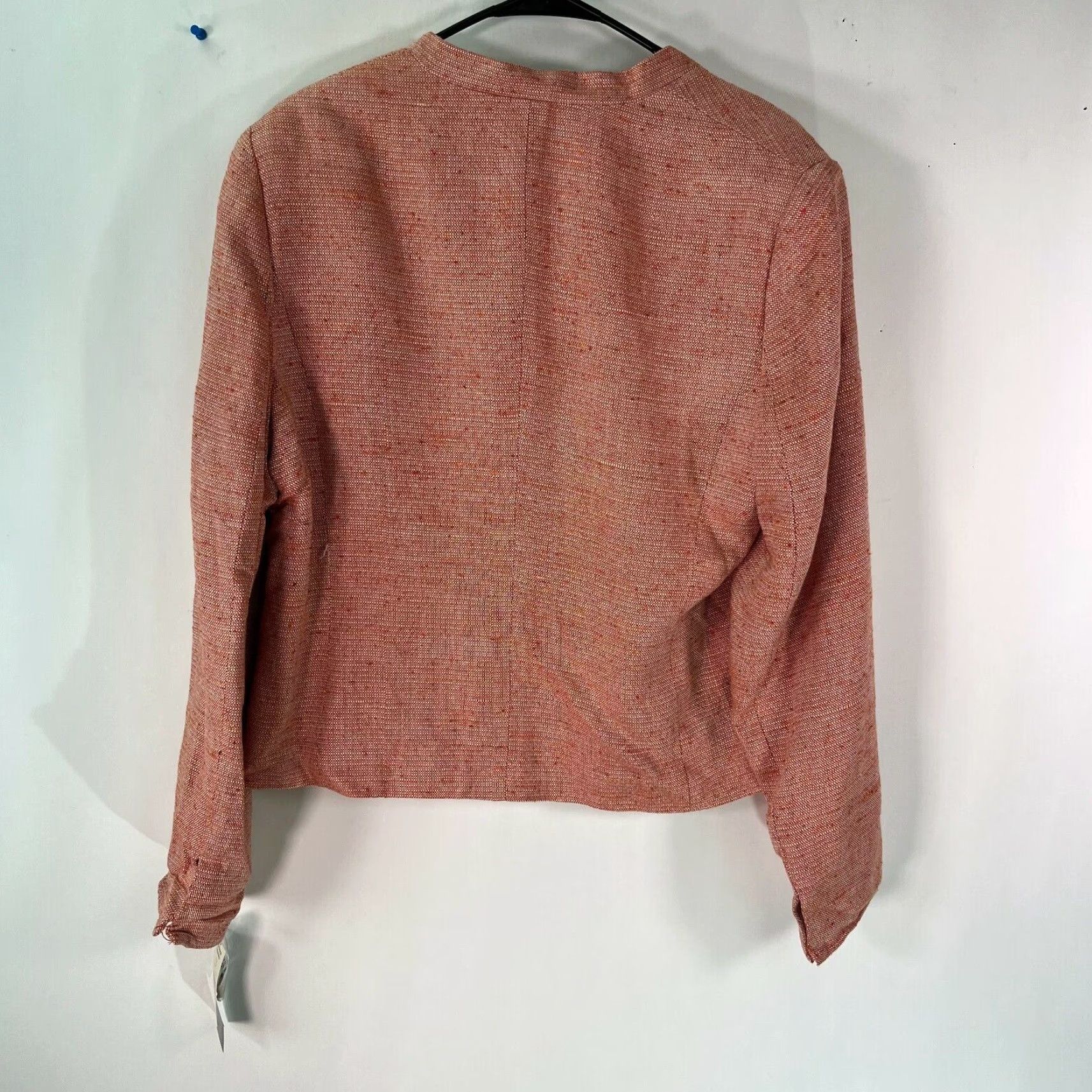 Vintage Vintage Valerie Stevens Women's Blazer Jacket Size 16 Orange Woven Lined Pockets Casual Spring Fall Summer Size XXL / US 16-18 / IT 52-54 - 2 Thumbnail