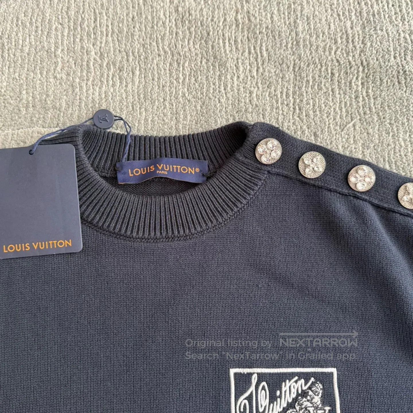 Louis Vuitton SS24 Logo Embroidered Sweater.