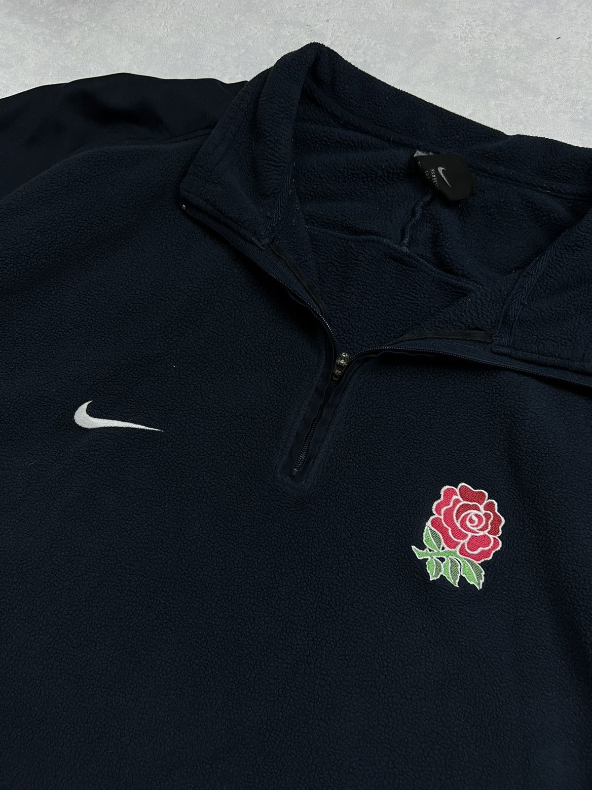 Nike 90s Nike England Vintage Y2K Oversized 1/4 Zip Fleece Jacket Size US XL / EU 56 / 4 - 4 Thumbnail