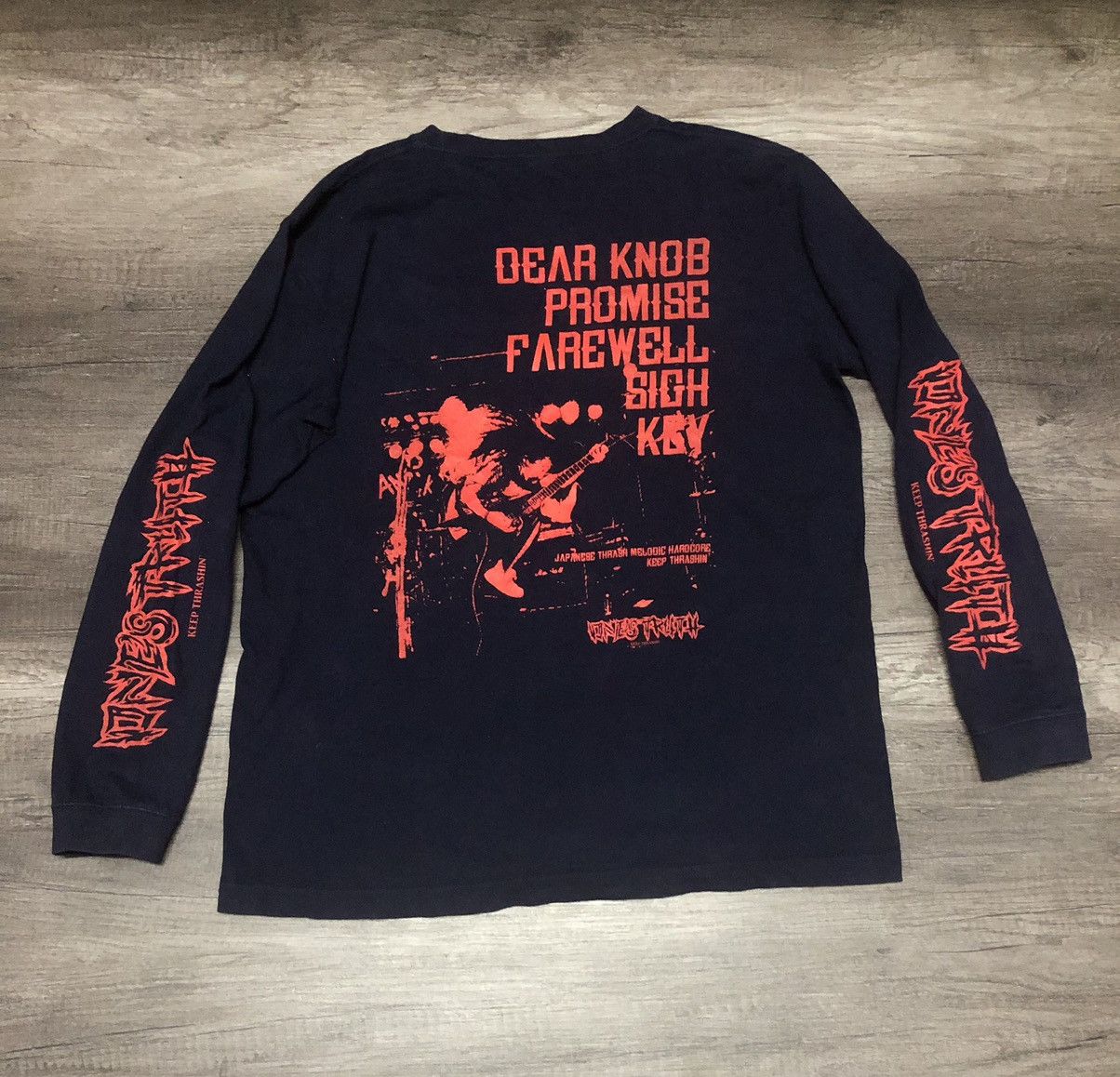 Band Tees Ones Truth Keep Thrashin Hardcore Band Long Sleeve Tshirt Size US L / EU 52-54 / 3 - 3 Thumbnail