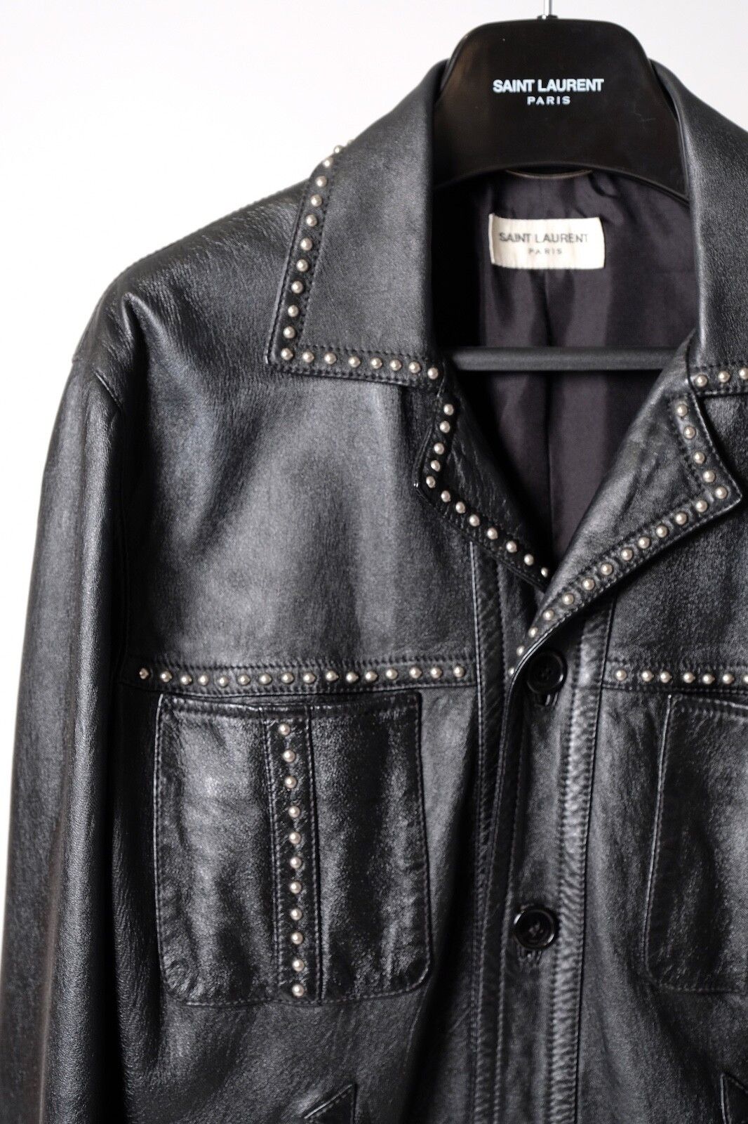 Saint Laurent Paris saint laurent paris studded black leather jacket stud biker Size US M / EU 48-50 / 2 - 4 Thumbnail