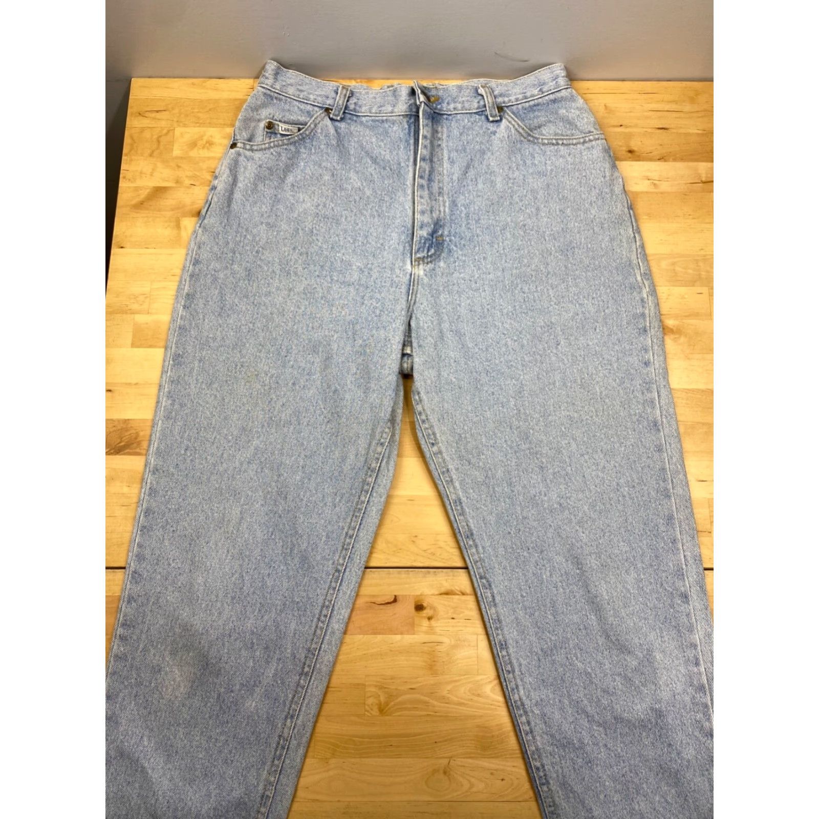 Lee VINTAGE Lee Womens Jeans 16 Med Hi Rise Mom Light Wash Blue Denim 5365 Ladies High Rise Size 38" / US 16 / IT 52 - 2 Thumbnail