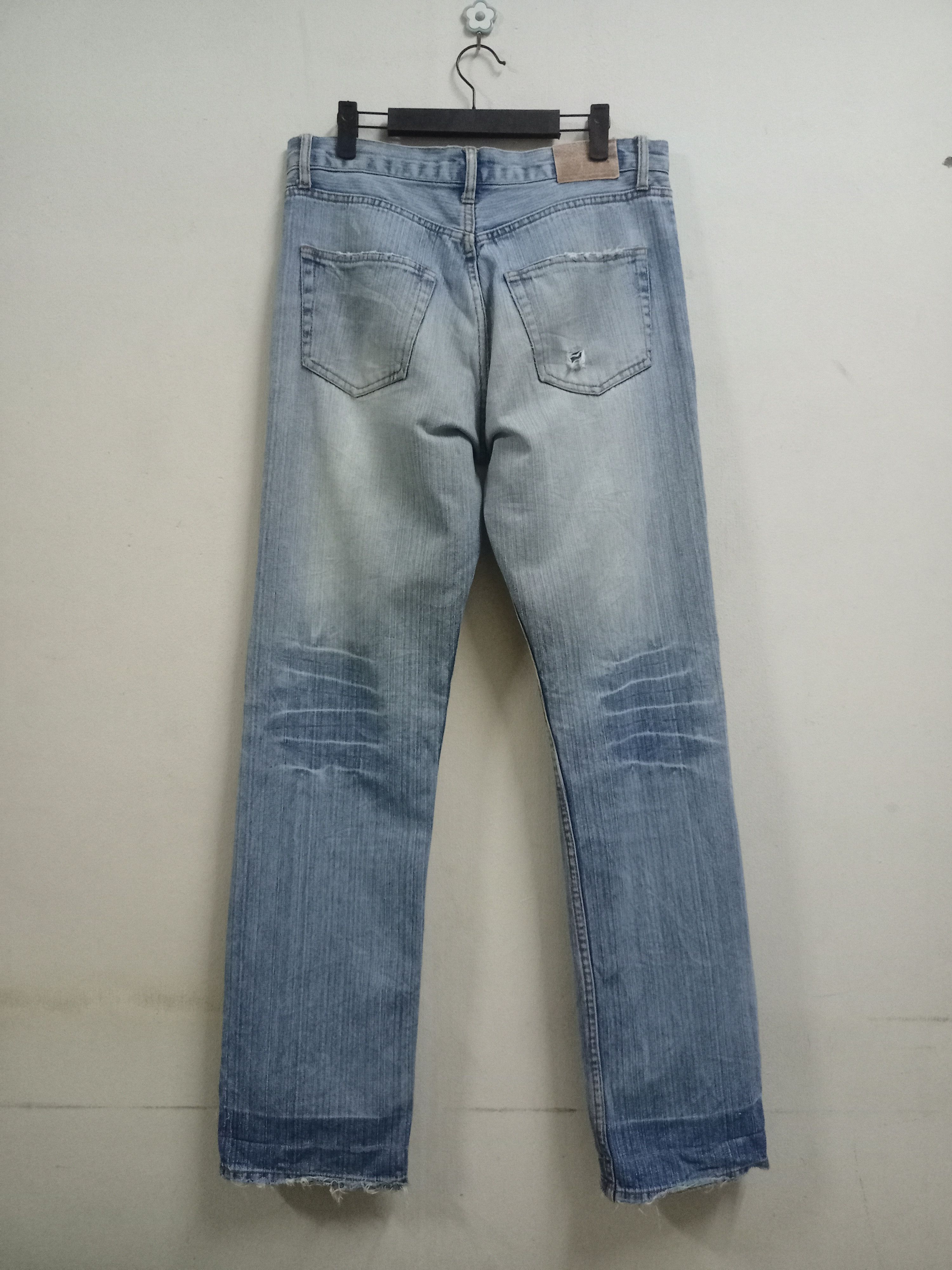 Japanese Brand Vintage Japanese Brand Blue Wash Patchwork Loose Jeans 33x33 Size US 33 - 2 Thumbnail
