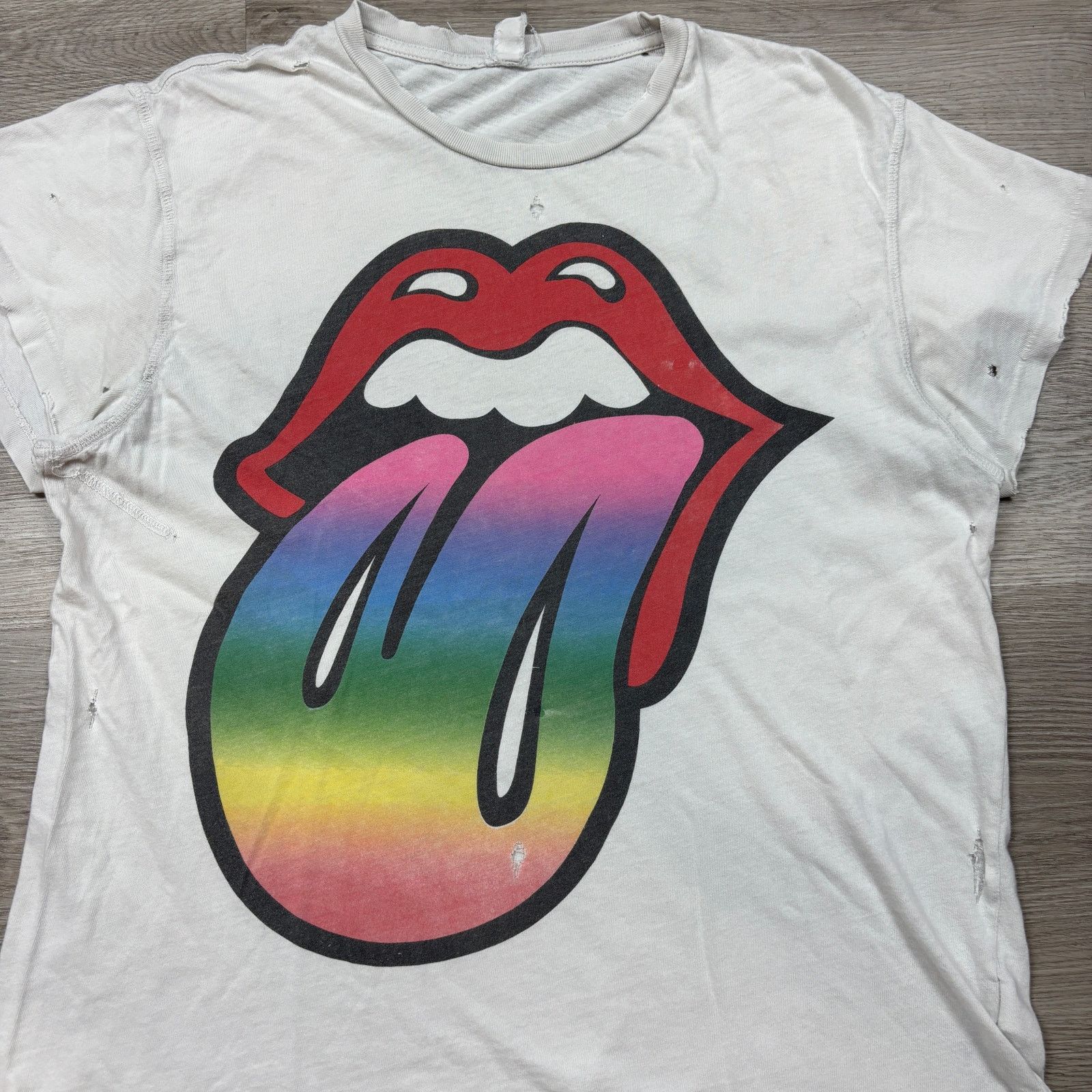 MadeWorn × The Rolling Stones Madeworn The Rolling Stones Distressed Tongue Shirt Men's M Size US M / EU 48-50 / 2 - 2 Thumbnail