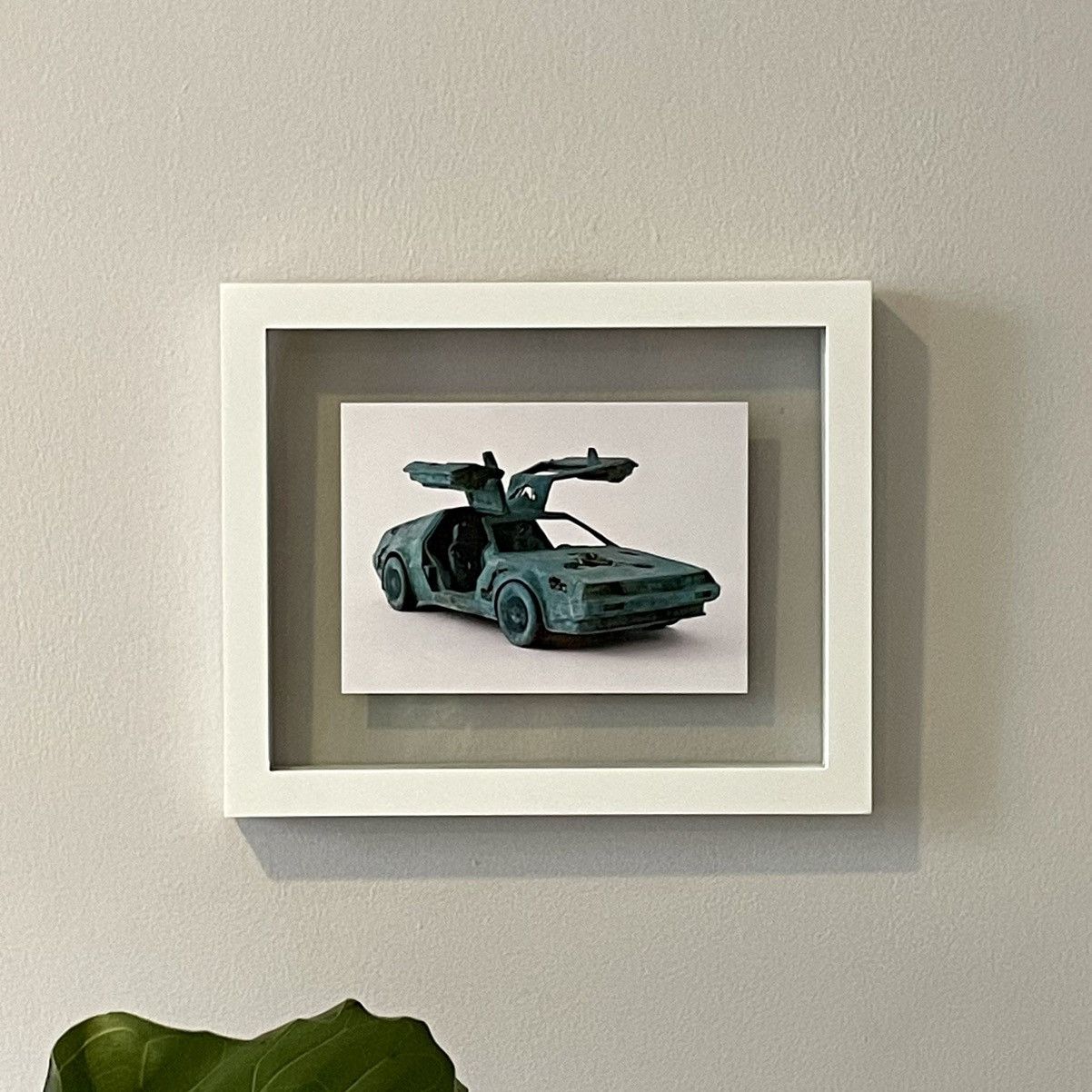 image of Daniel Arsham Bronze Eroded Delorean Poster in White, Men's