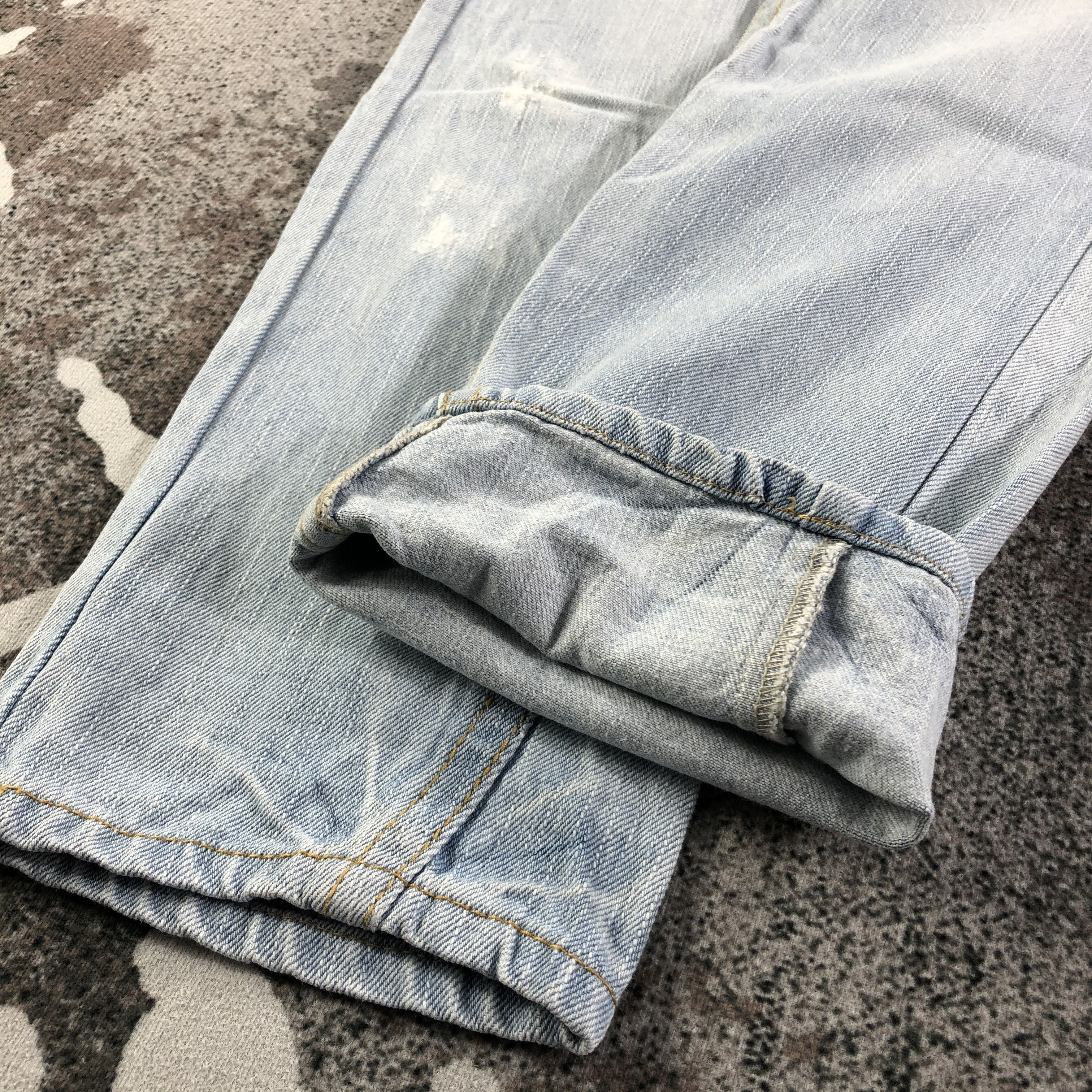 Japanese Brand Blue Moon Blue Jeans Double Waist Patchwork Jeans KJ1584 Size 29" - 6 Thumbnail