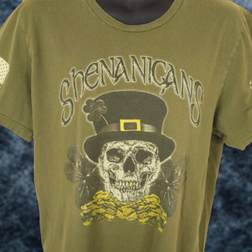 Vintage Grunt Style Shenanigans T Shirt Mens XL Green Leprechaun Skull Shirt Mens XL Green Leprechaun Skull Size US XL / EU 56 / 4 - 1 Thumbnail