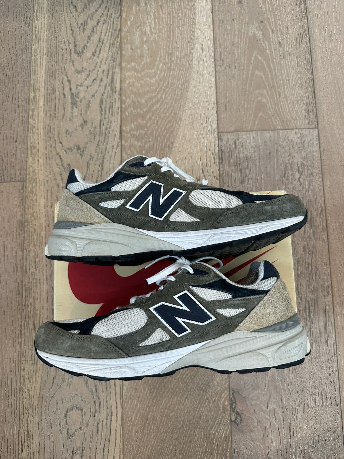 New Balance New Balance 990v3 MiUSA Grey Blue Olive Size US 13 / EU 46 - 5 Thumbnail