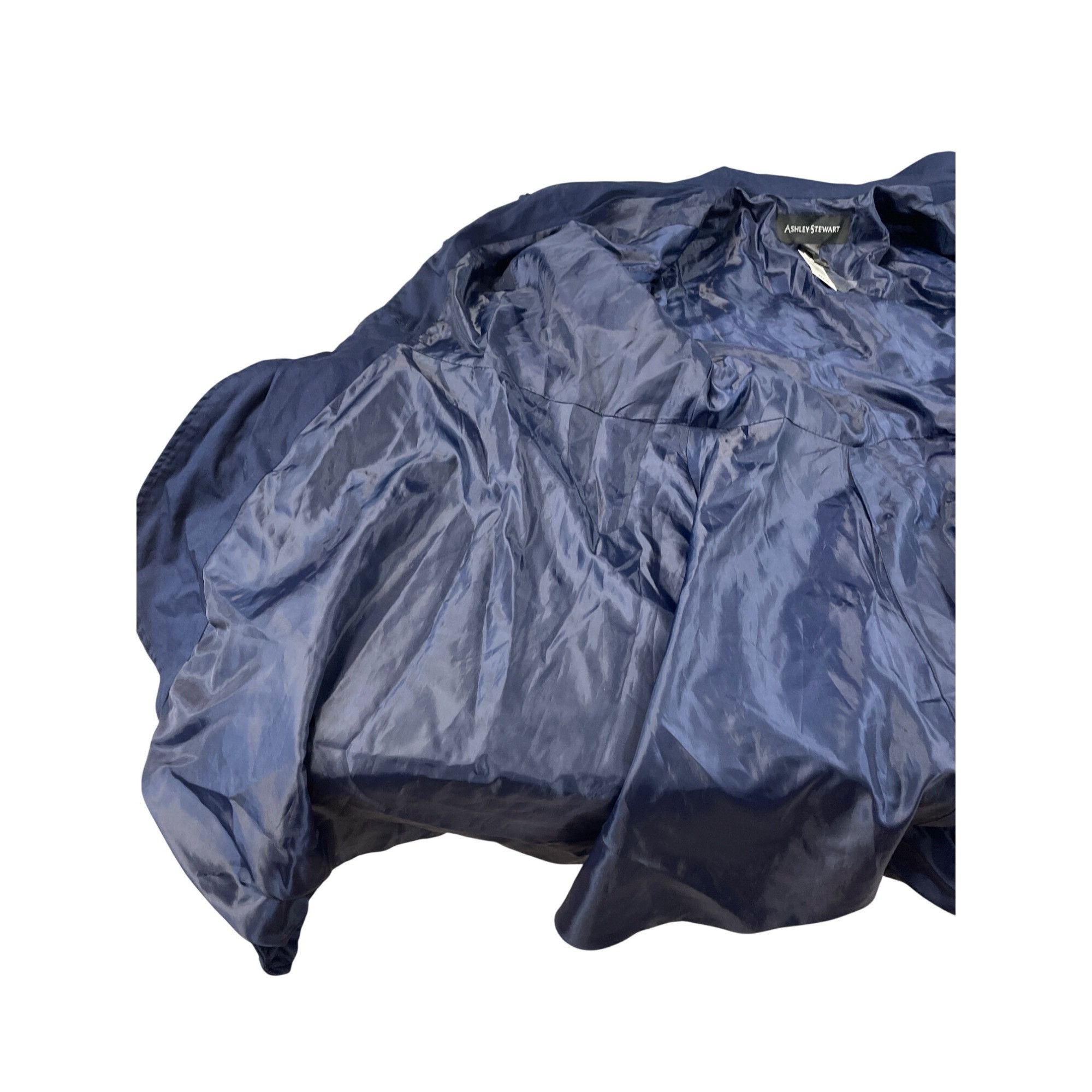 Other Ashley Stewart Womens Navy Blue trench peacock Coat Size 26 Size 4XL / US 24-26 - 9 Thumbnail