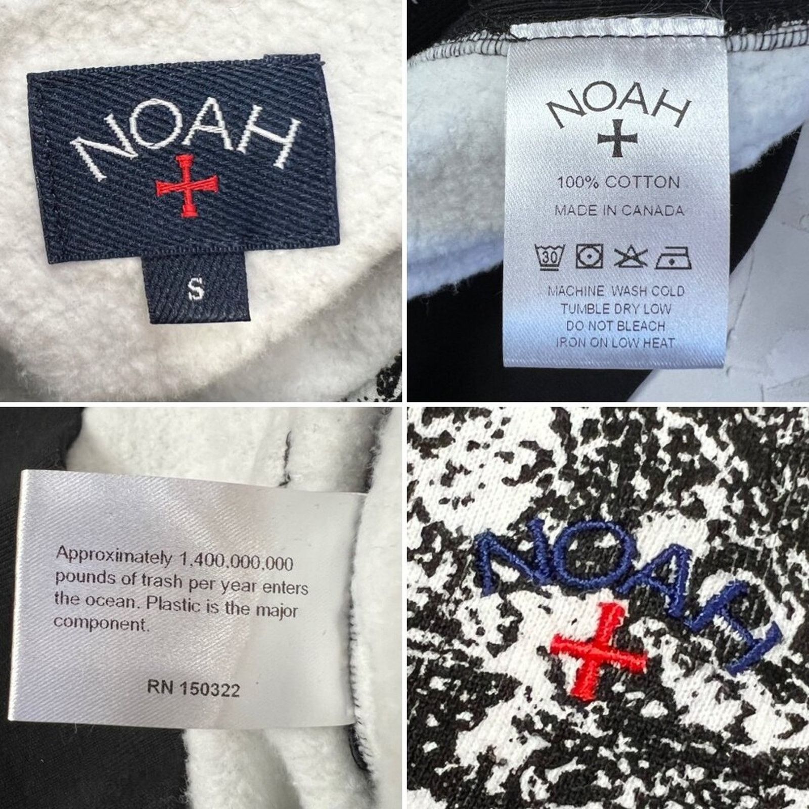 Noah Noah NYC Fish Graphic Hoodie Black White Size S Size US S / EU 44-46 / 1 - 3 Thumbnail