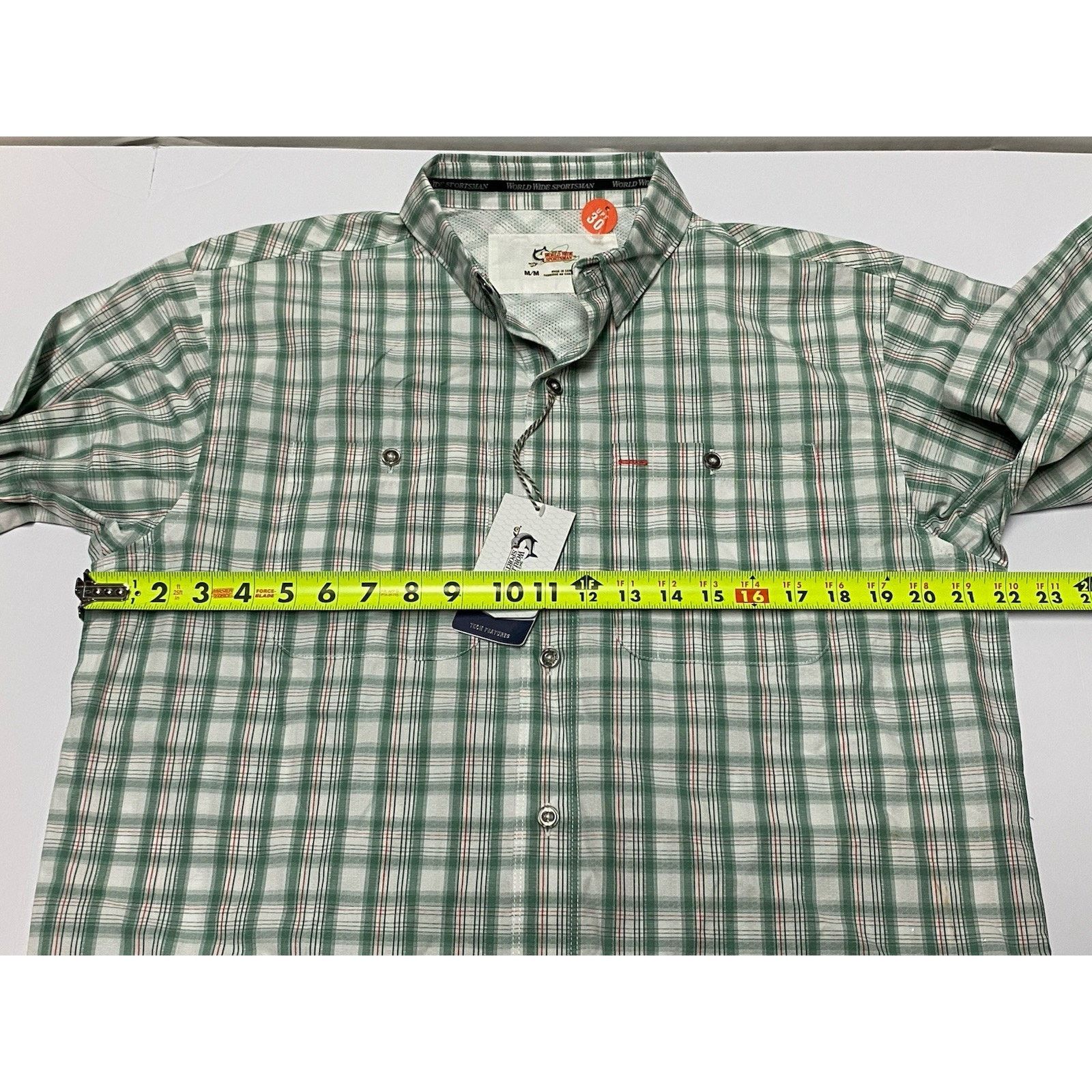 Other Sportsman Vented Fishing Shirt Men's Medium Green Plaid Size US M / EU 48-50 / 2 - 5 Thumbnail