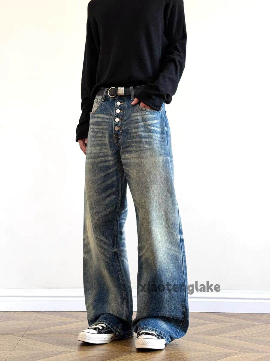 Jean zx vintage washed faded cleanfit wide Leg flared jeans Size US 34 / EU 50 - 7 Thumbnail