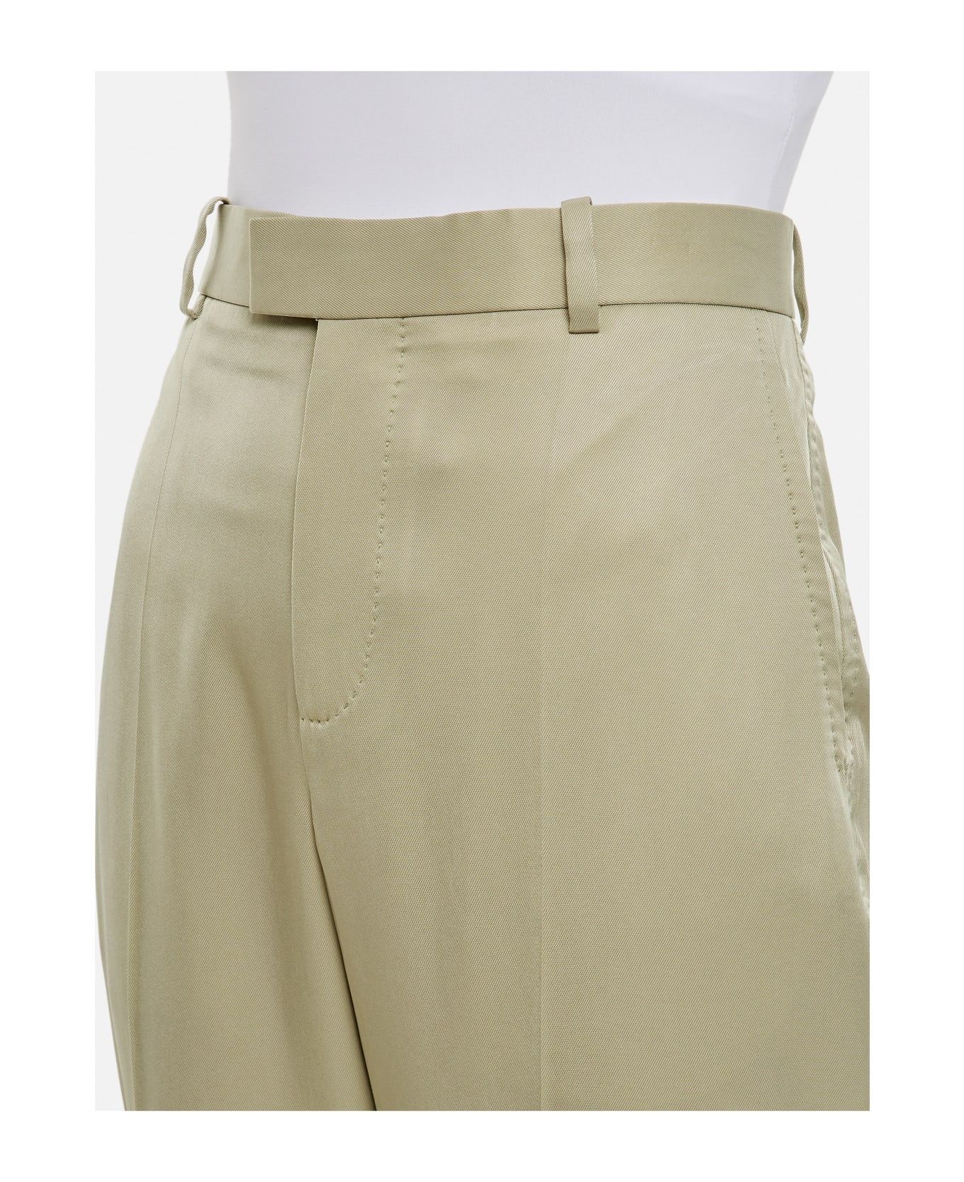 Bottega Veneta o1n1vont0625 Viscose Twill Straight Pant in Beige Size 25" / US 0 / IT 36 - 4 Thumbnail
